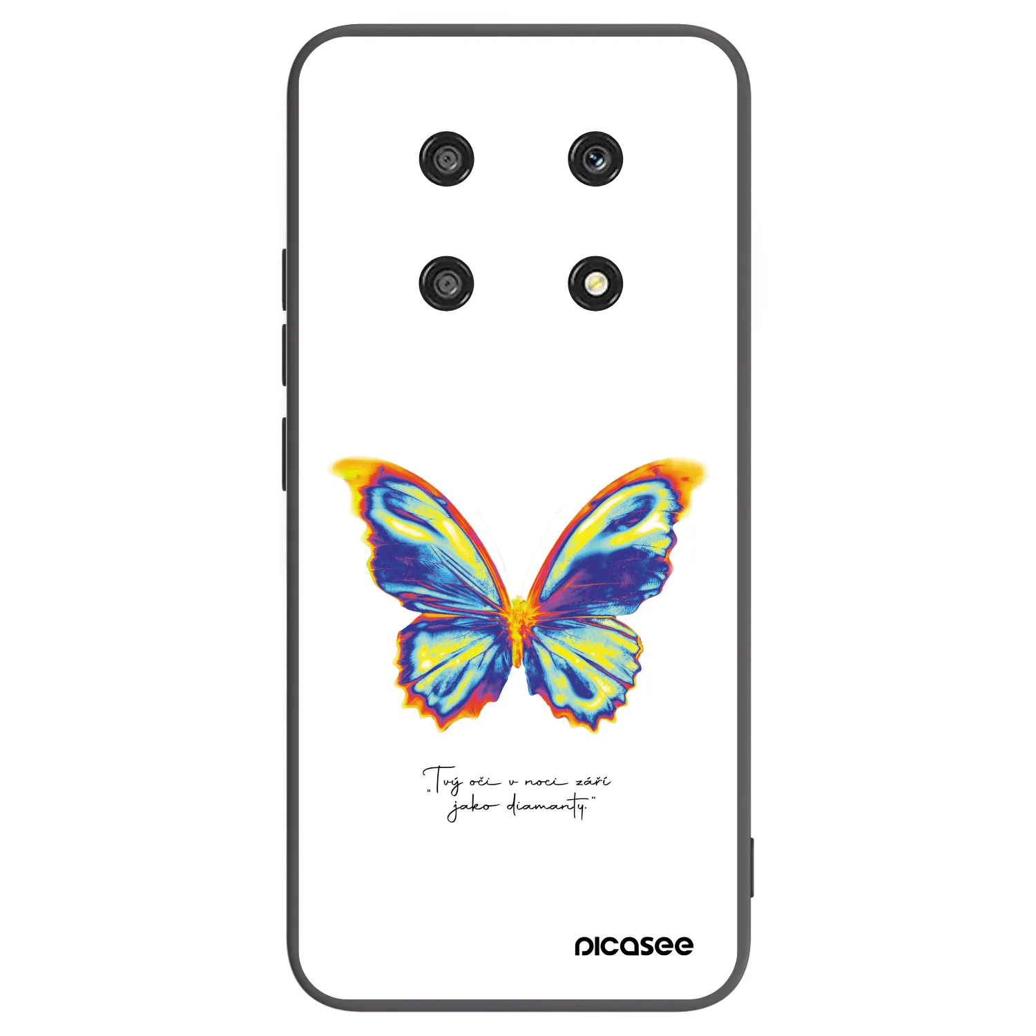 Picasee Μαύρη θήκη σιλικόνης για Honor Magic4 Lite 5G - Diamanty White