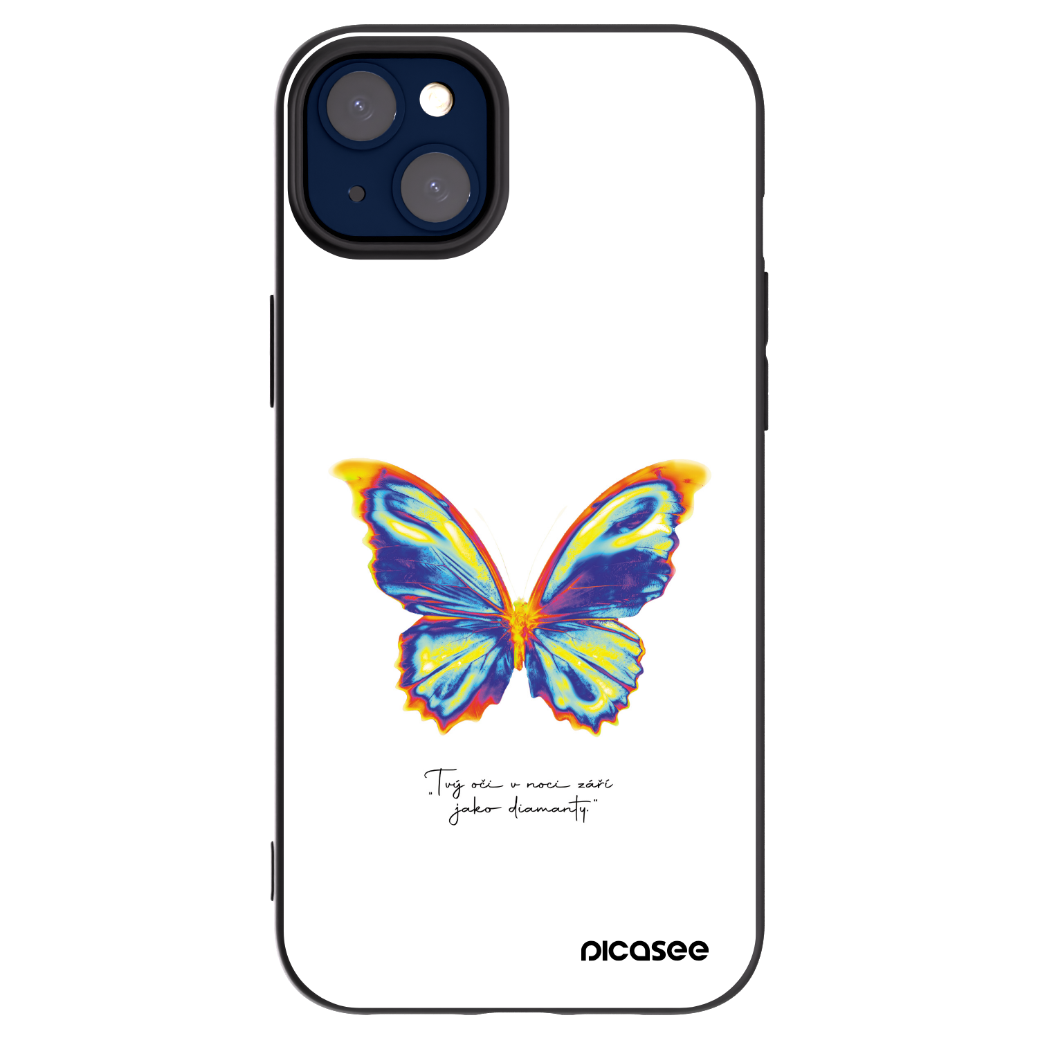 Picasee Μαύρη θήκη σιλικόνης για Apple iPhone 14 Plus - Diamanty White