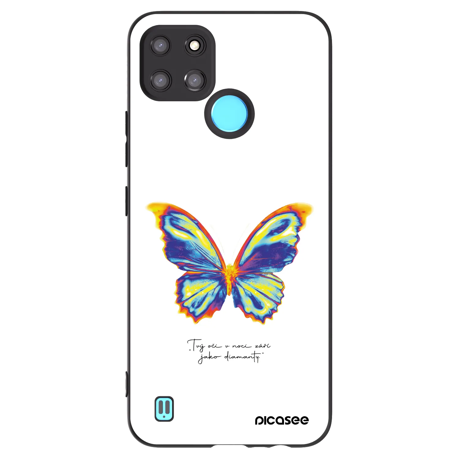 Picasee Μαύρη θήκη σιλικόνης για Realme C21Y - Diamanty White