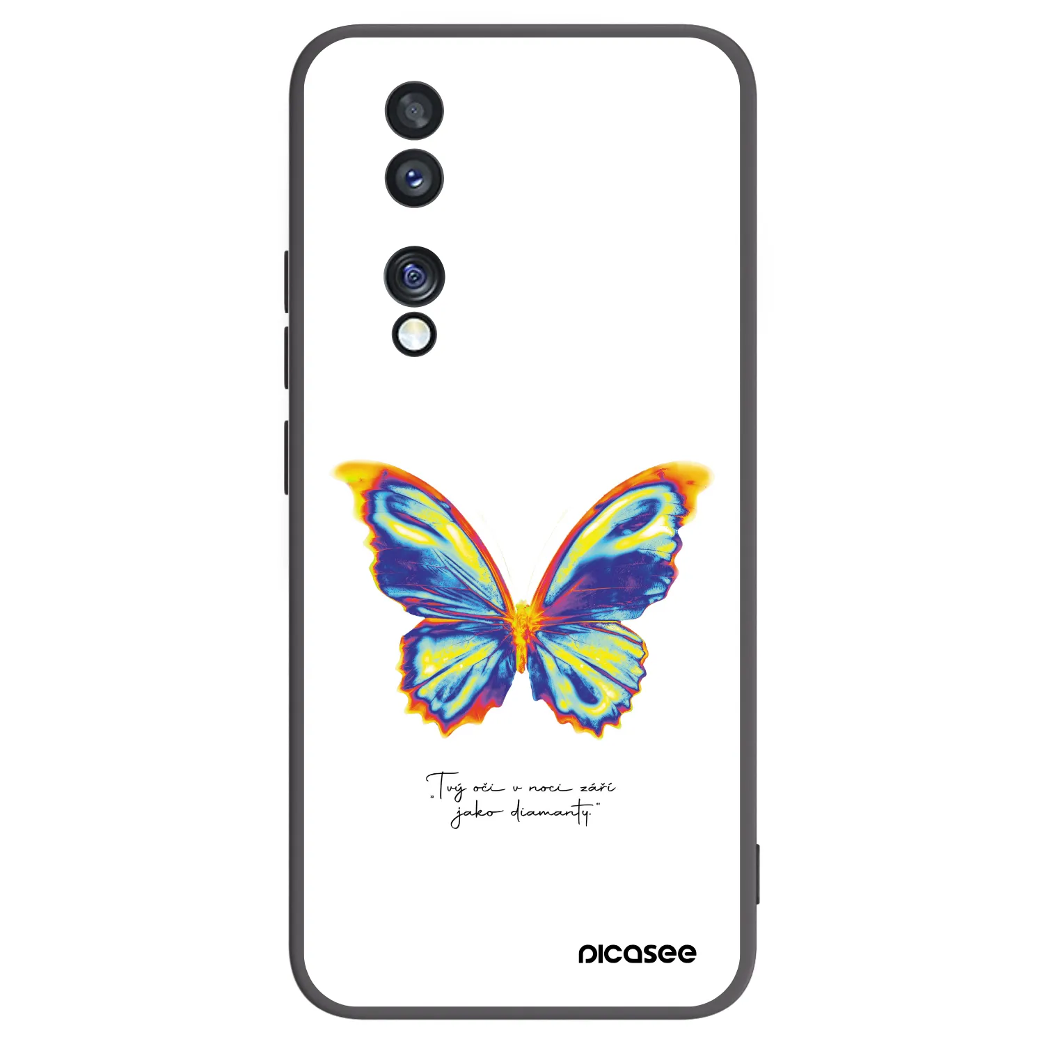 Picasee Μαύρη θήκη σιλικόνης για Honor 70 - Diamanty White