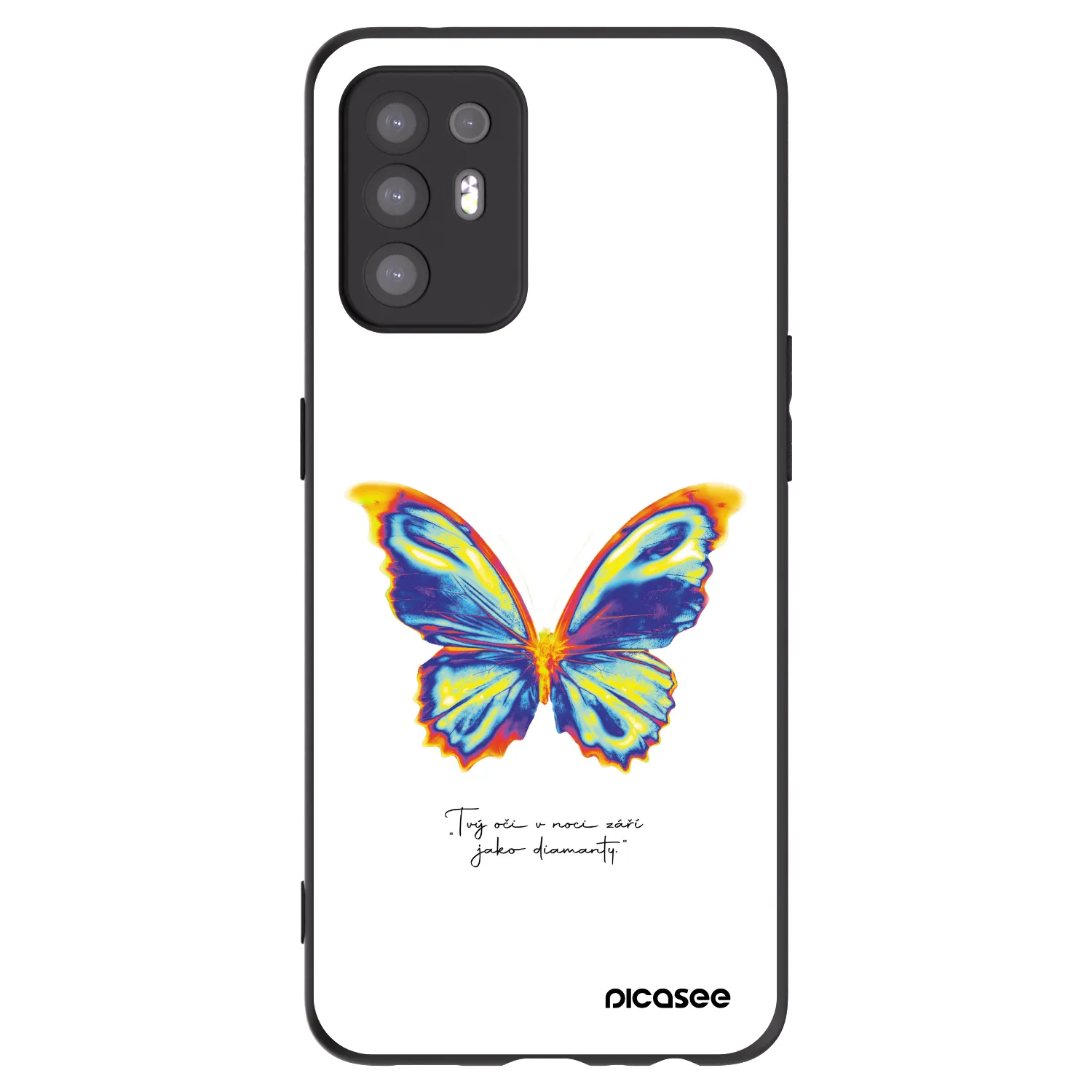 Picasee Μαύρη θήκη σιλικόνης για OPPO A94 5G - Diamanty White
