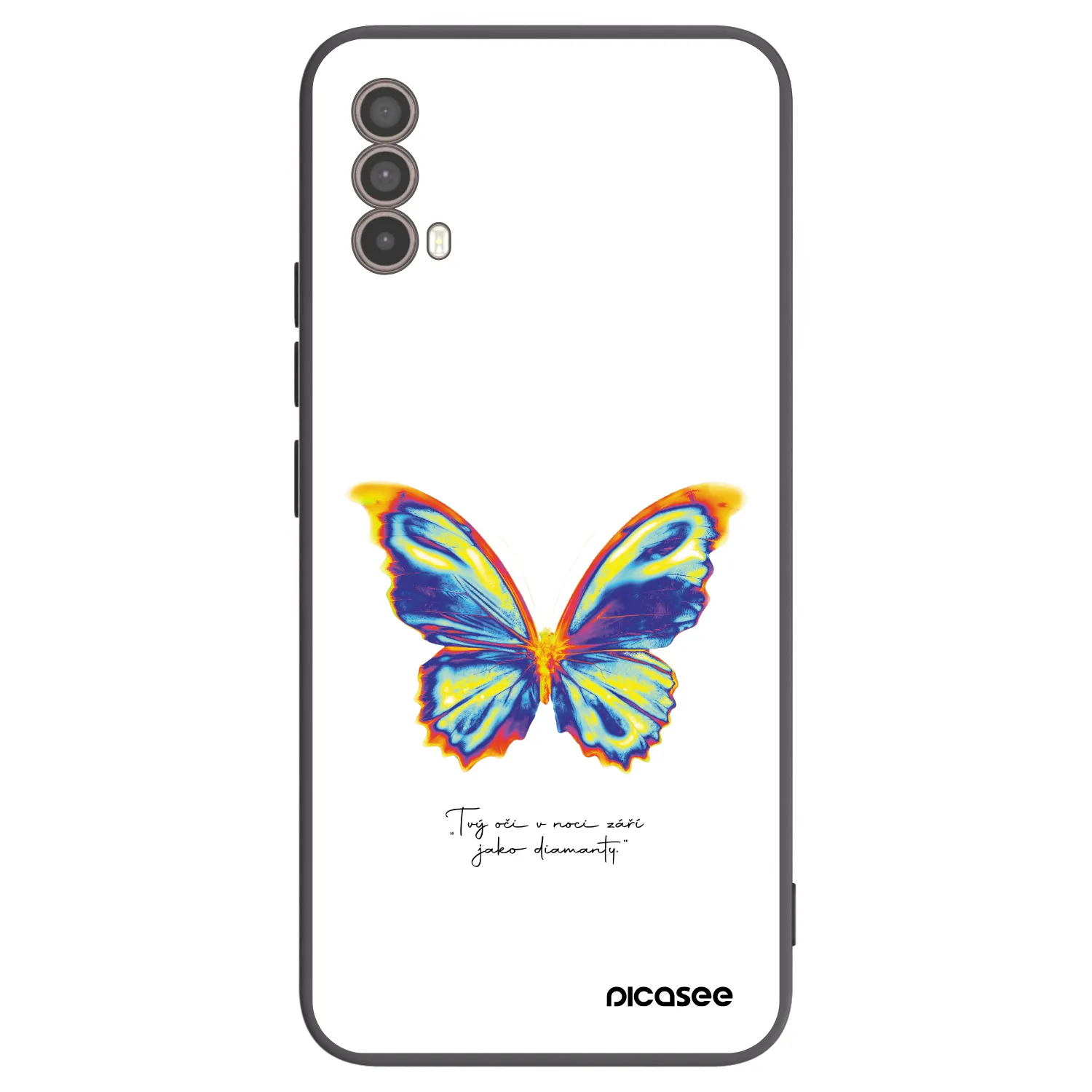 Picasee Μαύρη θήκη σιλικόνης για Motorola Moto E40 - Diamanty White