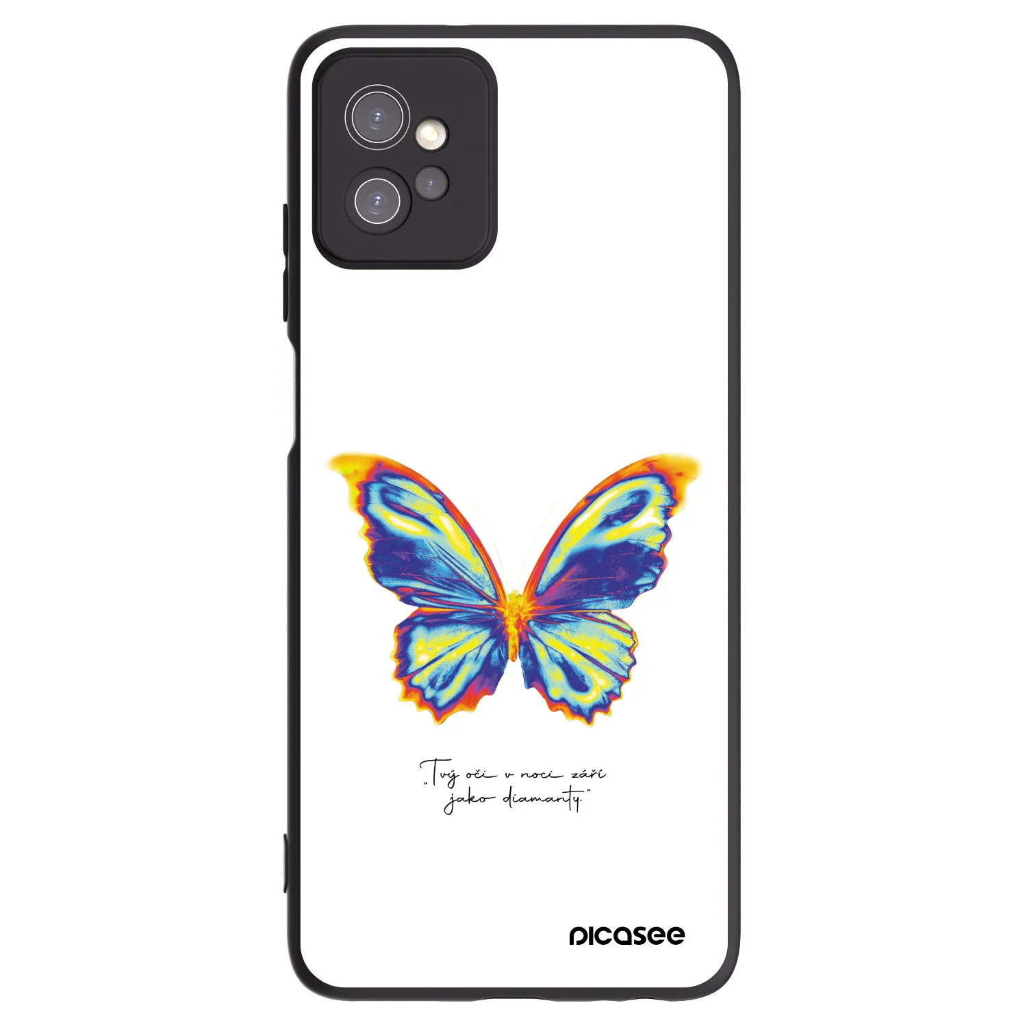 Picasee Μαύρη θήκη σιλικόνης για Motorola Moto G32 - Diamanty White