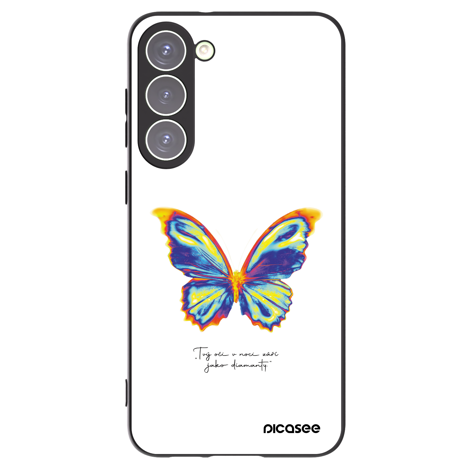 Picasee Μαύρη θήκη σιλικόνης για Samsung Galaxy S23+ 5G - Diamanty White