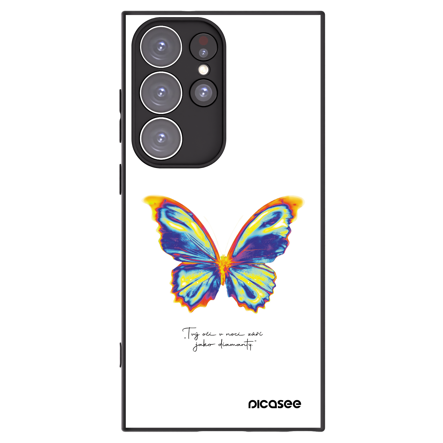 Picasee Μαύρη θήκη σιλικόνης για Samsung Galaxy S23 Ultra 5G - Diamanty White