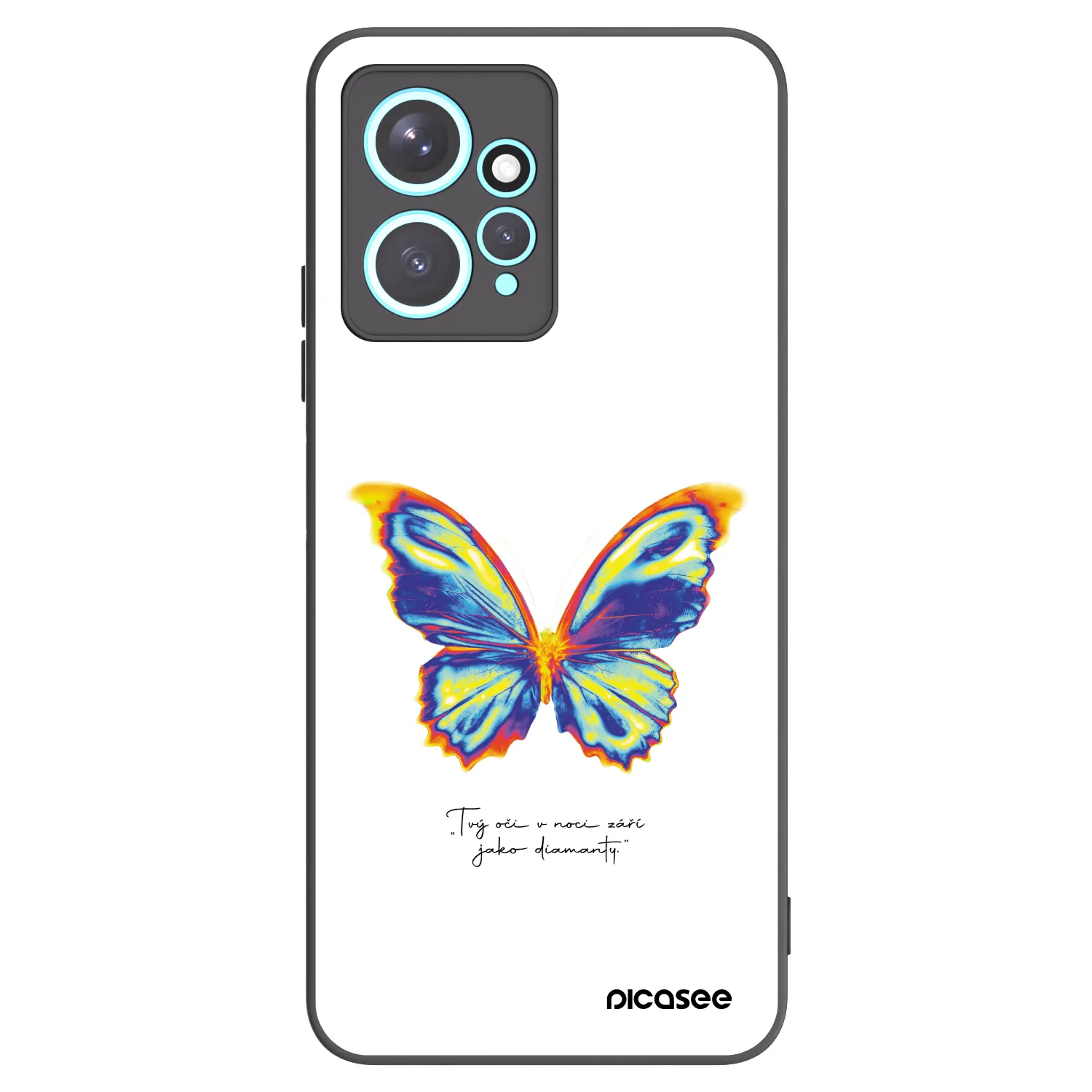 Picasee Μαύρη θήκη σιλικόνης για Xiaomi Redmi Note 12 4G - Diamanty White
