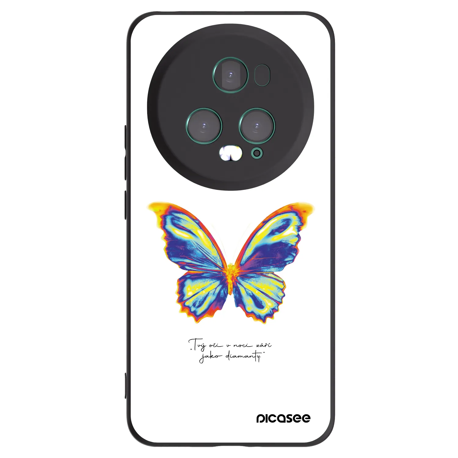 Picasee Μαύρη θήκη σιλικόνης για Honor Magic5 Pro - Diamanty White
