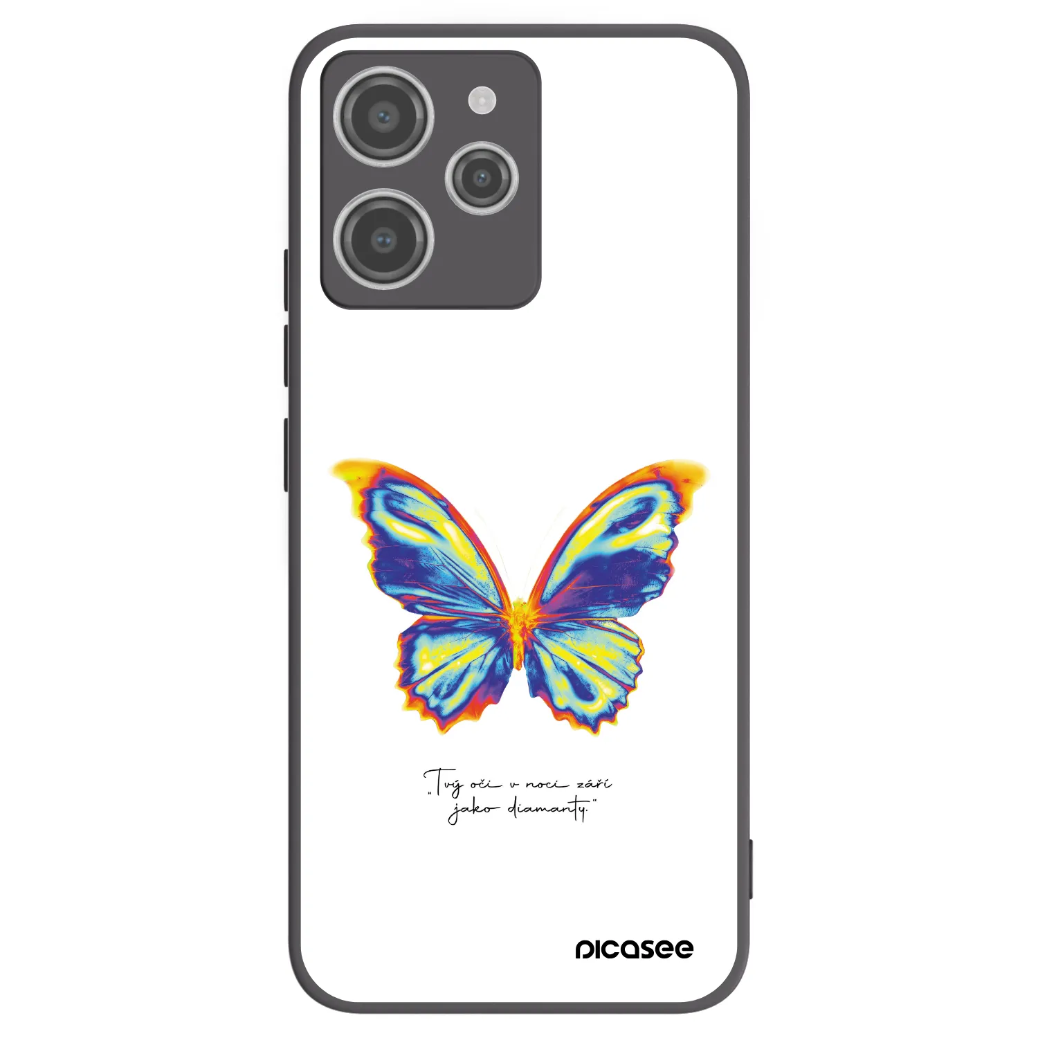 Picasee Μαύρη θήκη σιλικόνης για Xiaomi Redmi 12 4G - Diamanty White