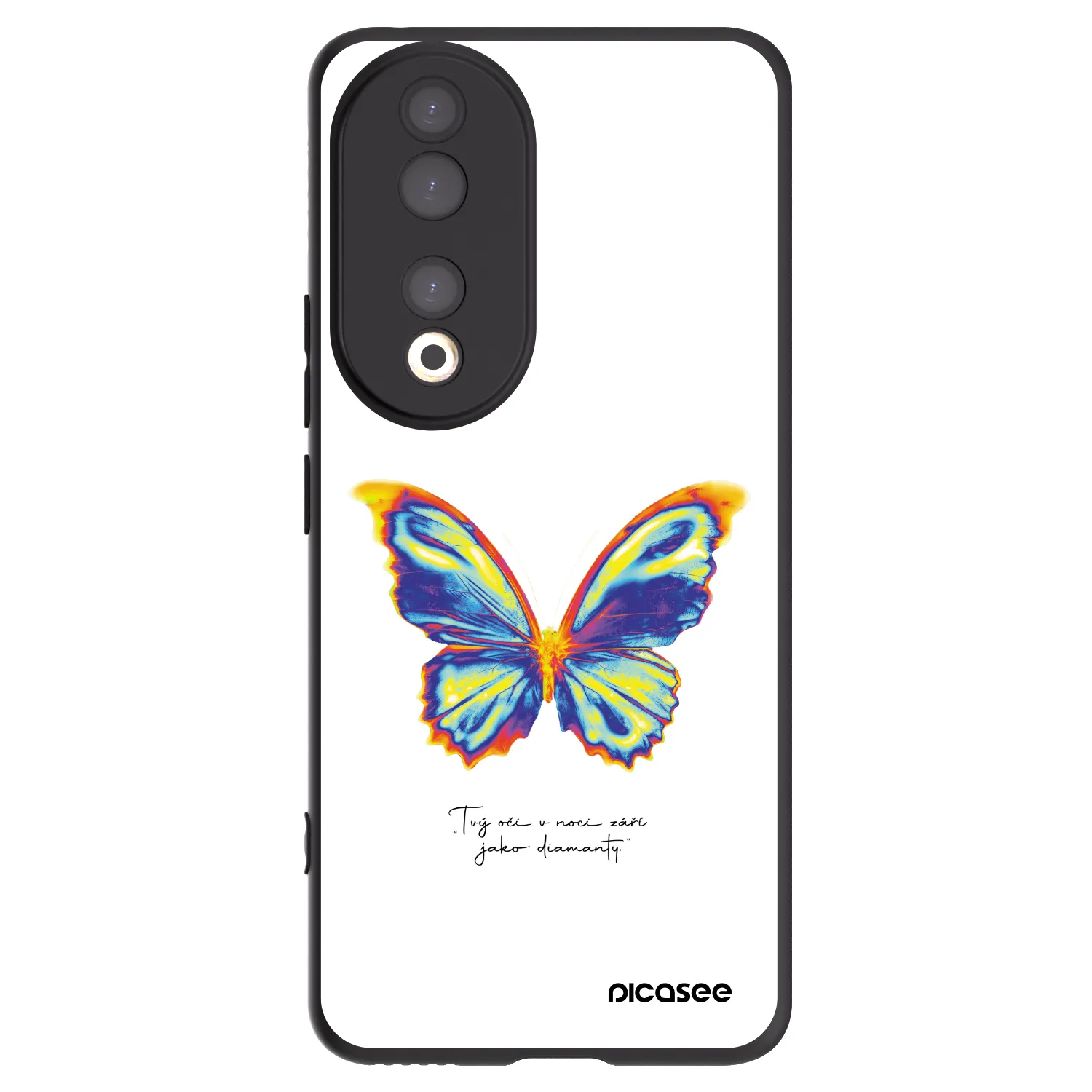 Picasee Μαύρη θήκη σιλικόνης για Honor 90 5G - Diamanty White