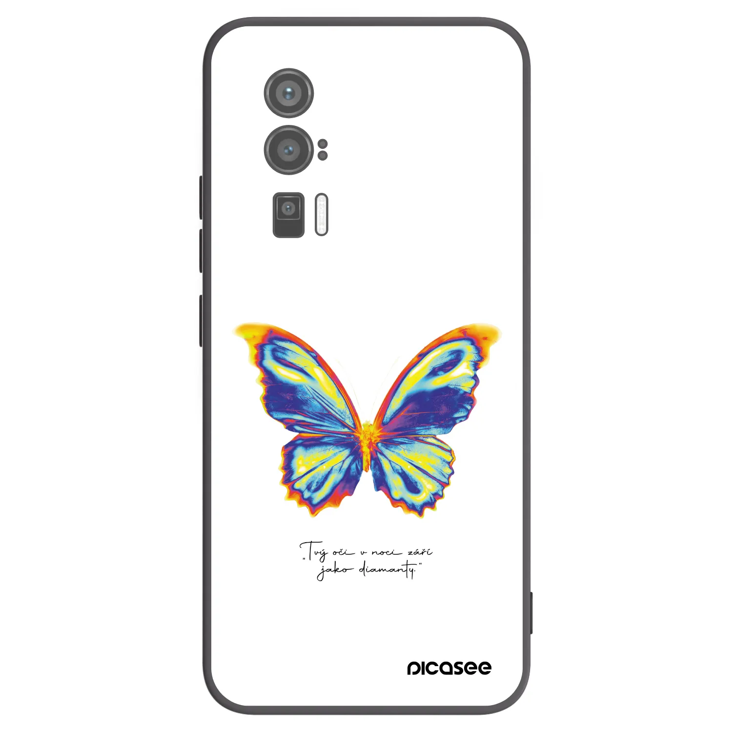 Picasee Μαύρη θήκη σιλικόνης για Xiaomi Poco F5 Pro 5G - Diamanty White
