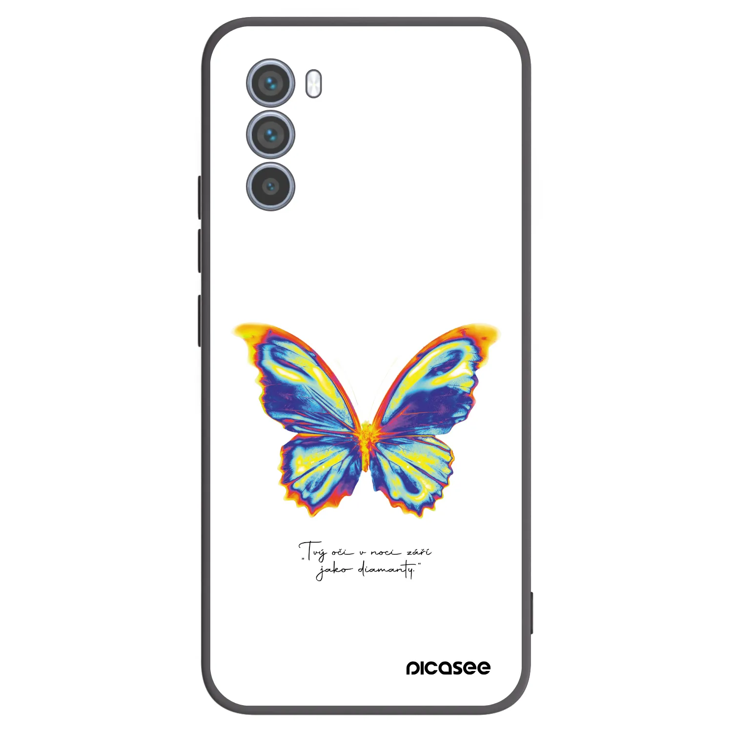 Picasee Μαύρη θήκη σιλικόνης για Motorola Moto G62 - Diamanty White