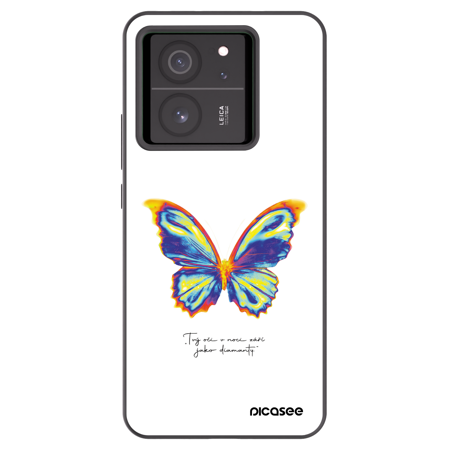 Picasee Μαύρη θήκη σιλικόνης για Xiaomi 13T Pro - Diamanty White