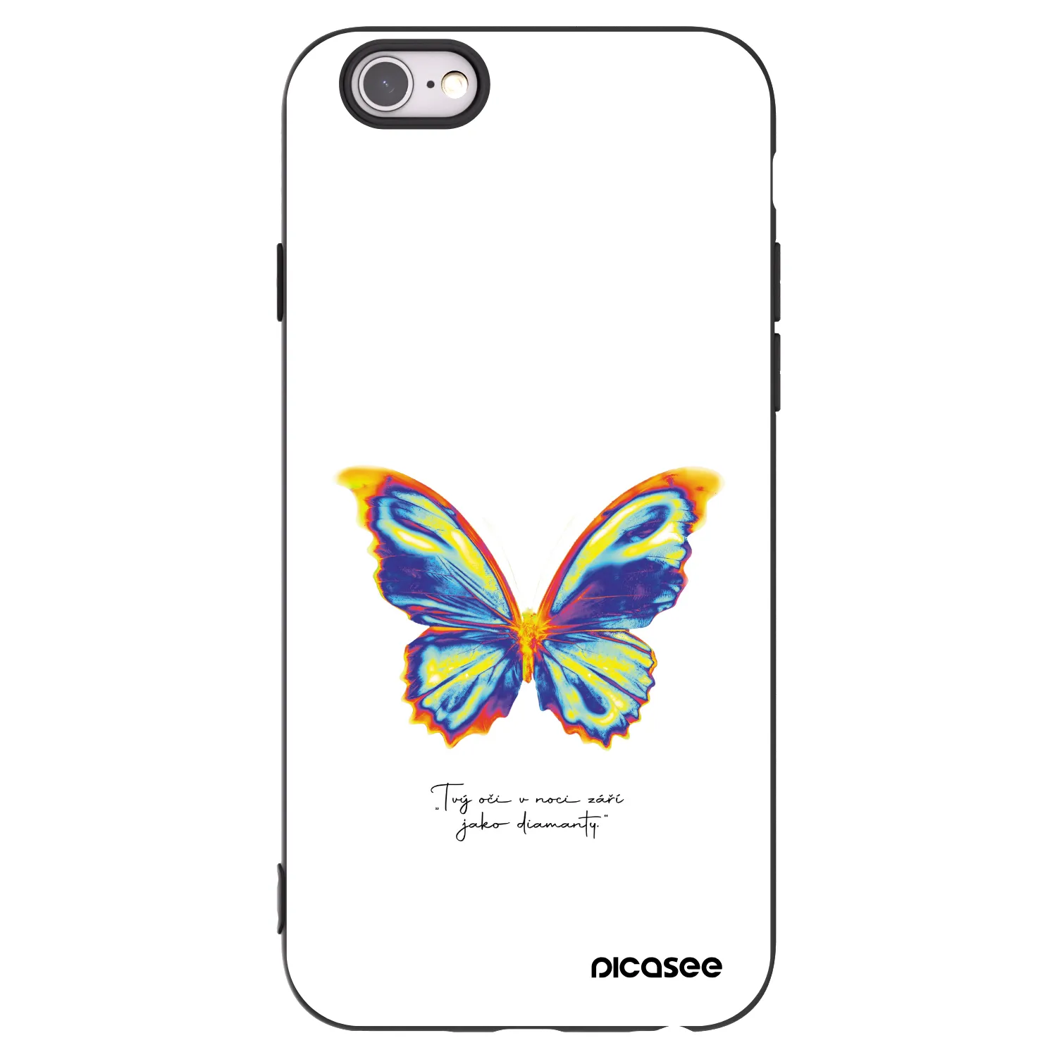 Picasee Μαύρη θήκη σιλικόνης για Apple iPhone 6/6S - Diamanty White