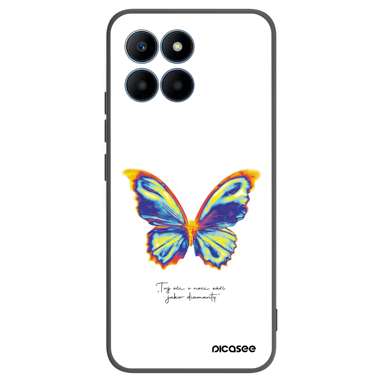 Picasee Μαύρη θήκη σιλικόνης για Honor 70 Lite - Diamanty White