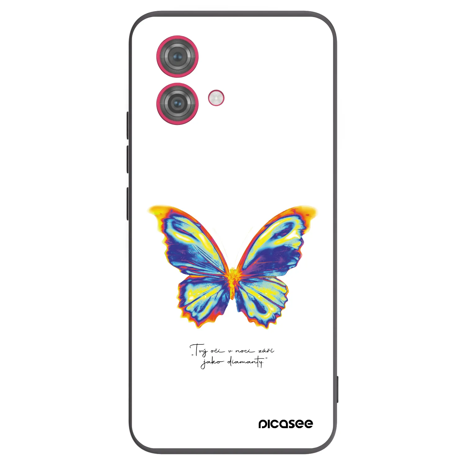Picasee Μαύρη θήκη σιλικόνης για Motorola Moto G84 5G - Diamanty White