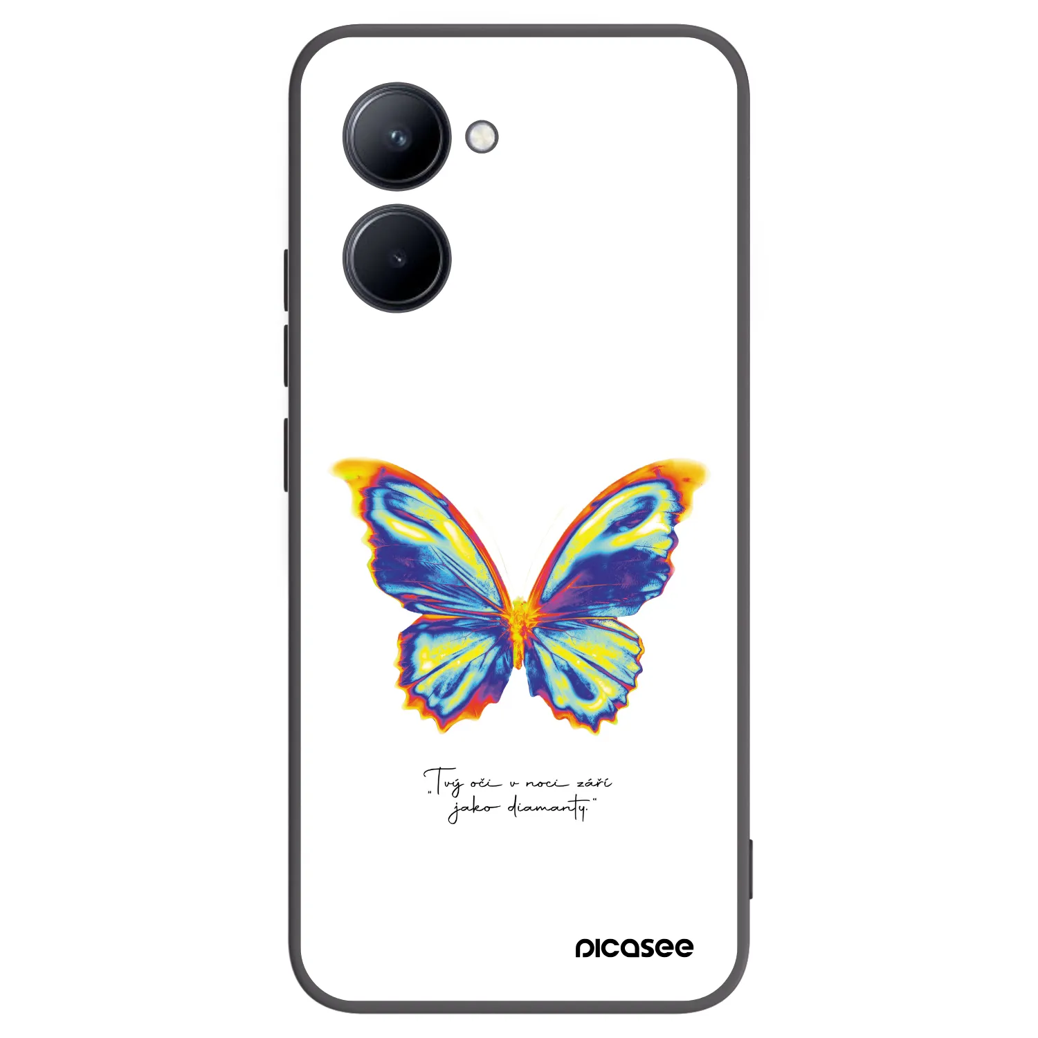 Picasee Μαύρη θήκη σιλικόνης για Realme C33 (2023) - Diamanty White