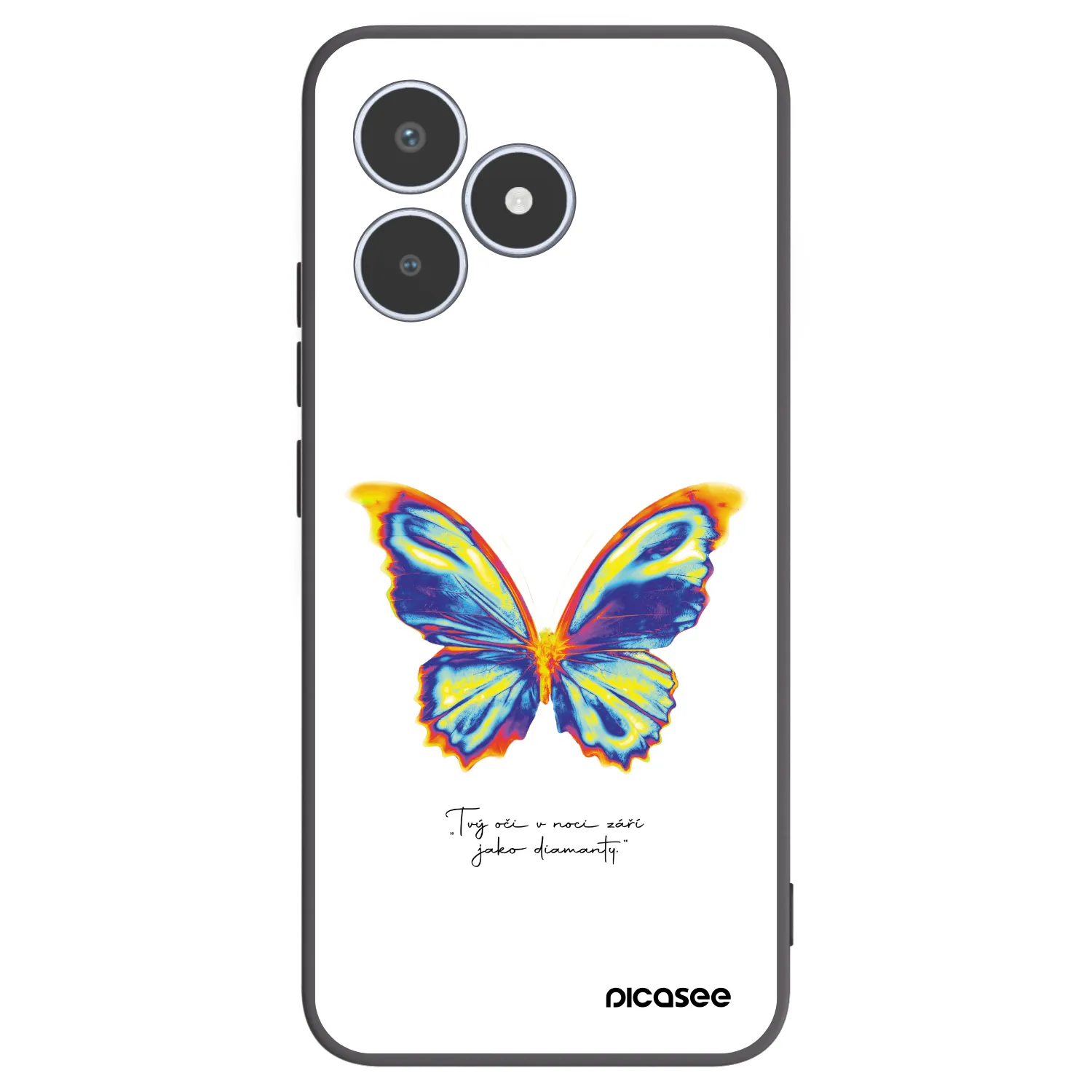 Picasee Μαύρη θήκη σιλικόνης για Realme C53 - Diamanty White