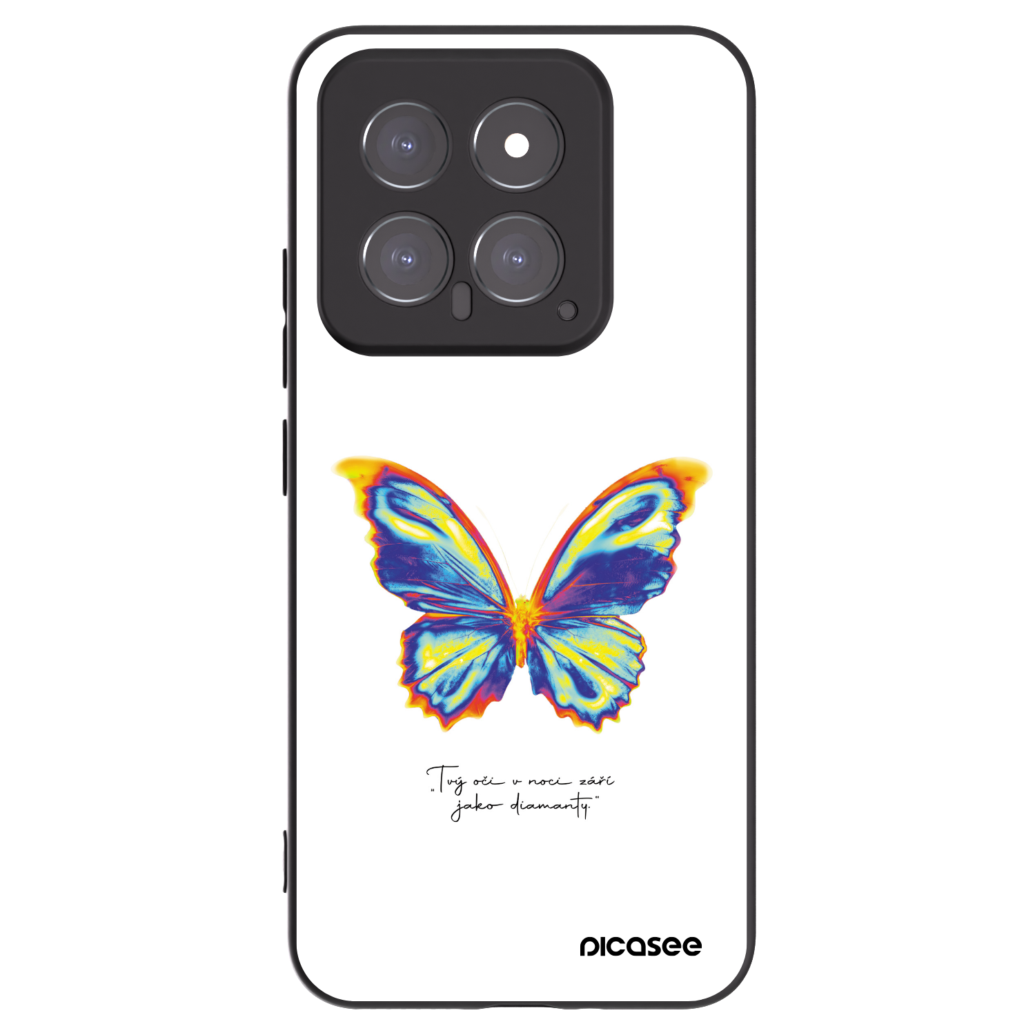 Picasee Μαύρη θήκη σιλικόνης για Xiaomi 14 - Diamanty White