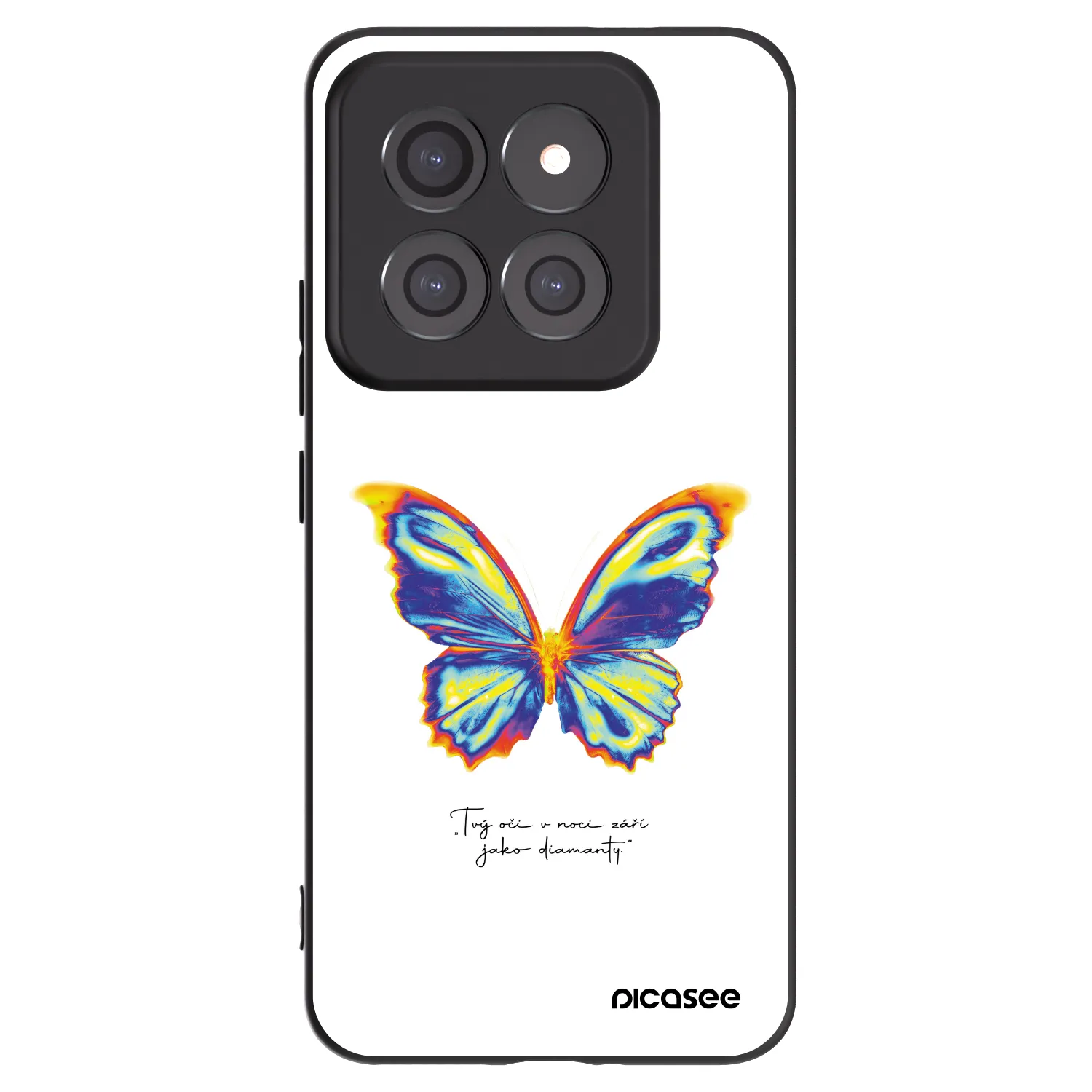 Picasee Μαύρη θήκη σιλικόνης για Xiaomi 14 Pro - Diamanty White