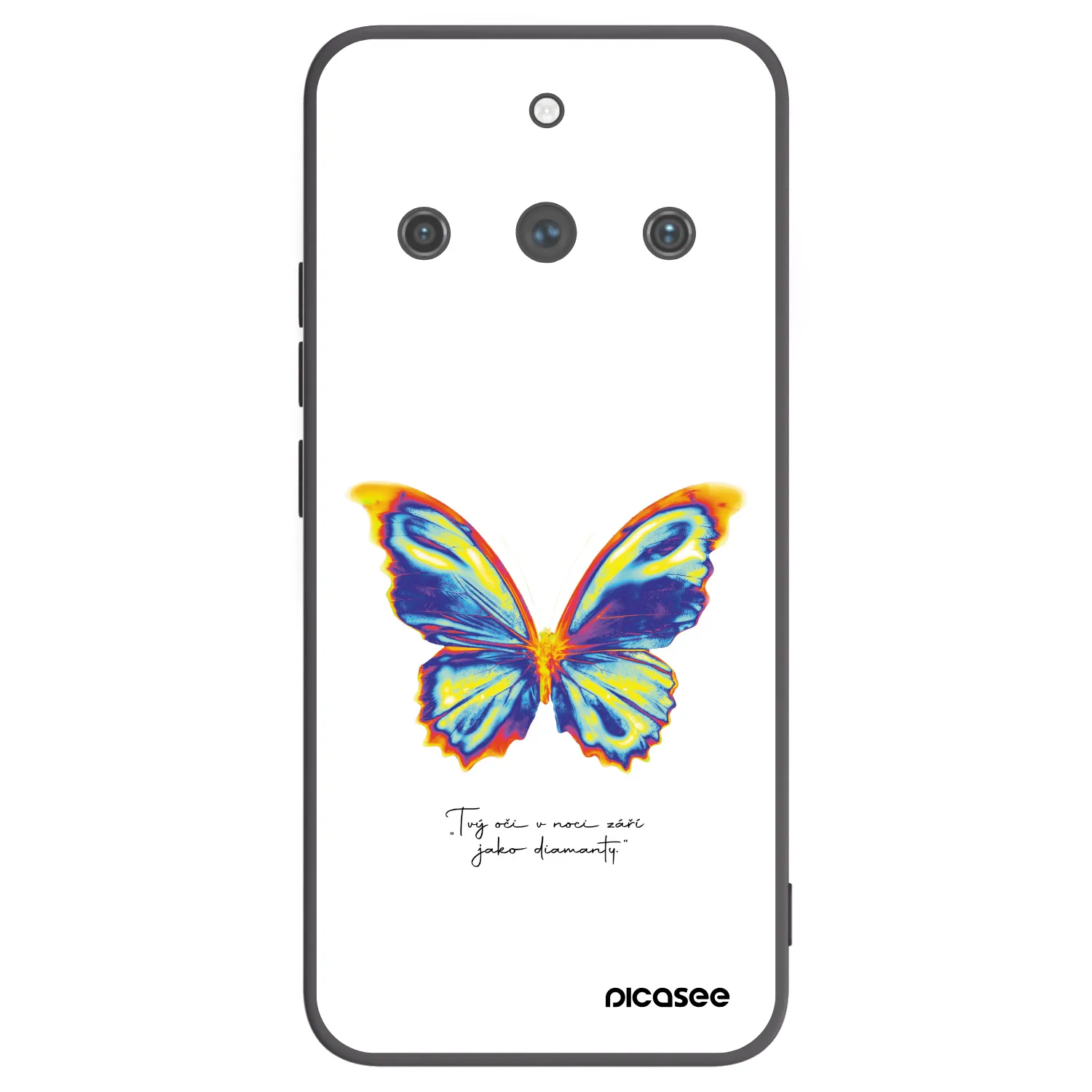 Picasee Μαύρη θήκη σιλικόνης για Realme 11 Pro+ - Diamanty White
