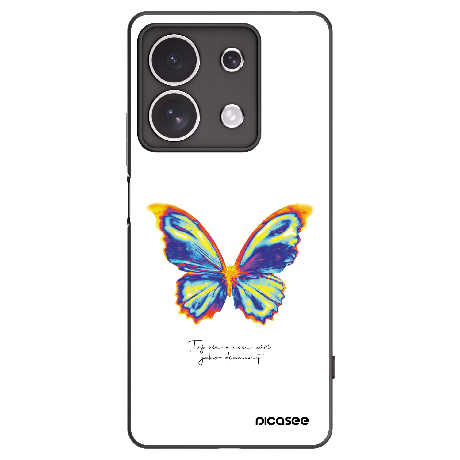 Picasee Μαύρη θήκη σιλικόνης για Xiaomi Redmi Note 13 4G - Diamanty White