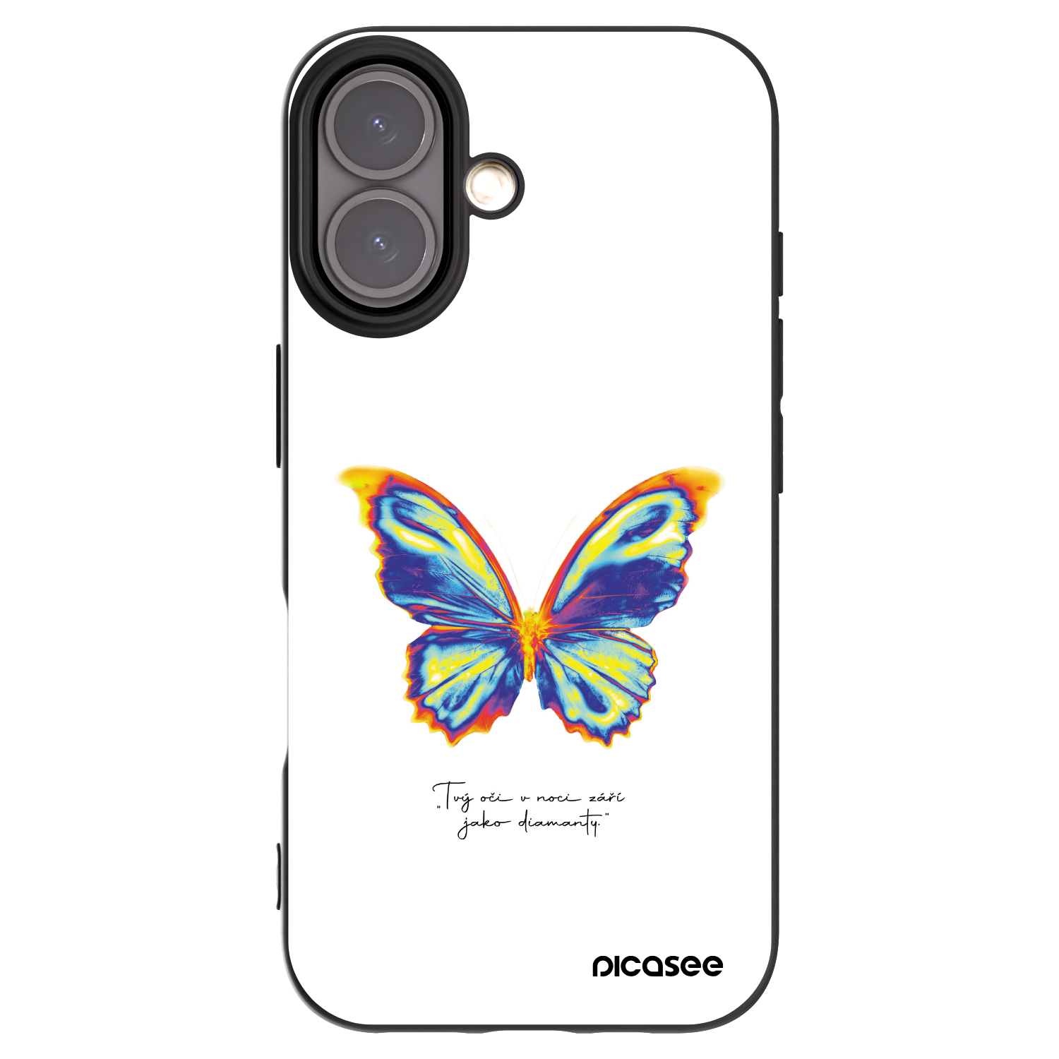 Picasee Μαύρη θήκη σιλικόνης για Apple iPhone 16 - Diamanty White