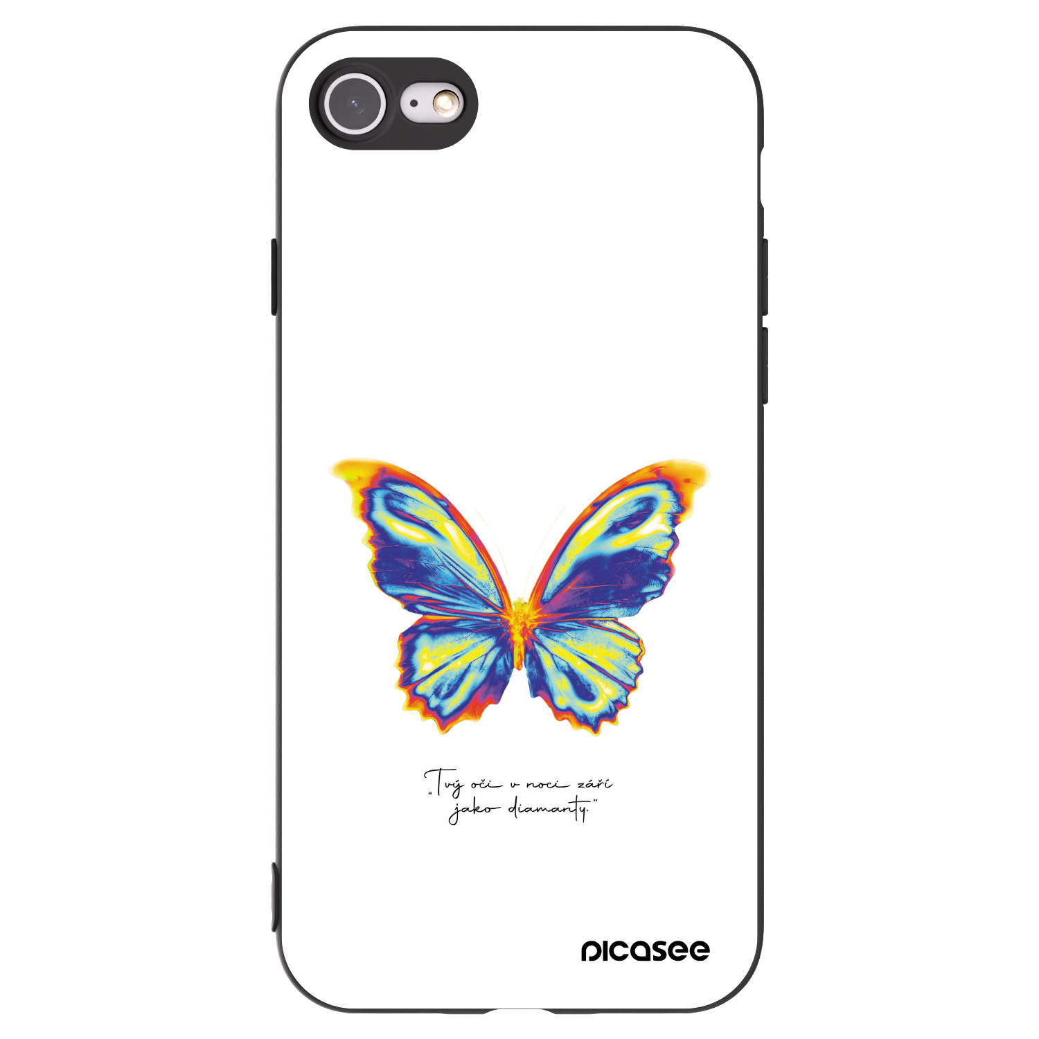 Picasee Μαύρη θήκη σιλικόνης για Apple iPhone 8 - Diamanty White