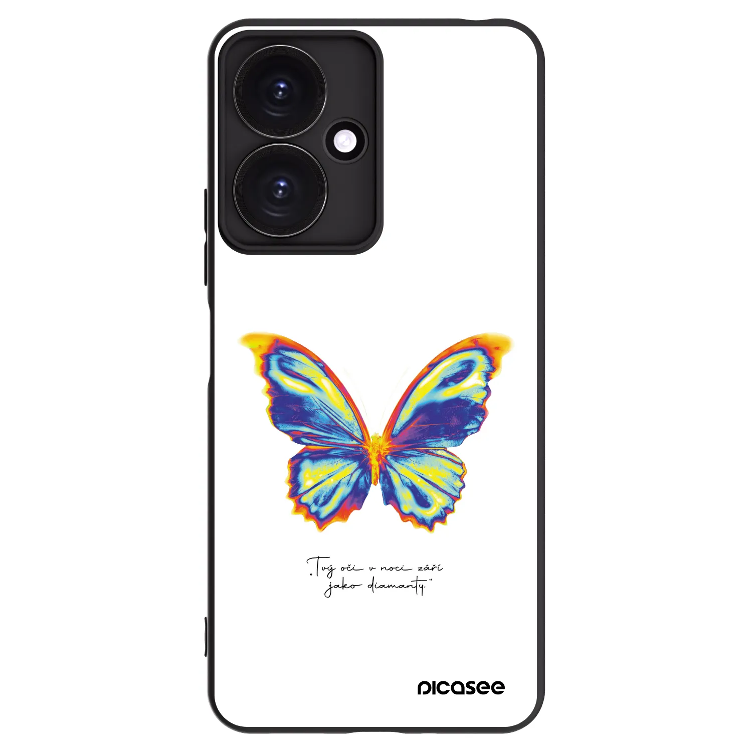 Picasee Μαύρη θήκη σιλικόνης για Xiaomi Redmi 13C 5G - Diamanty White