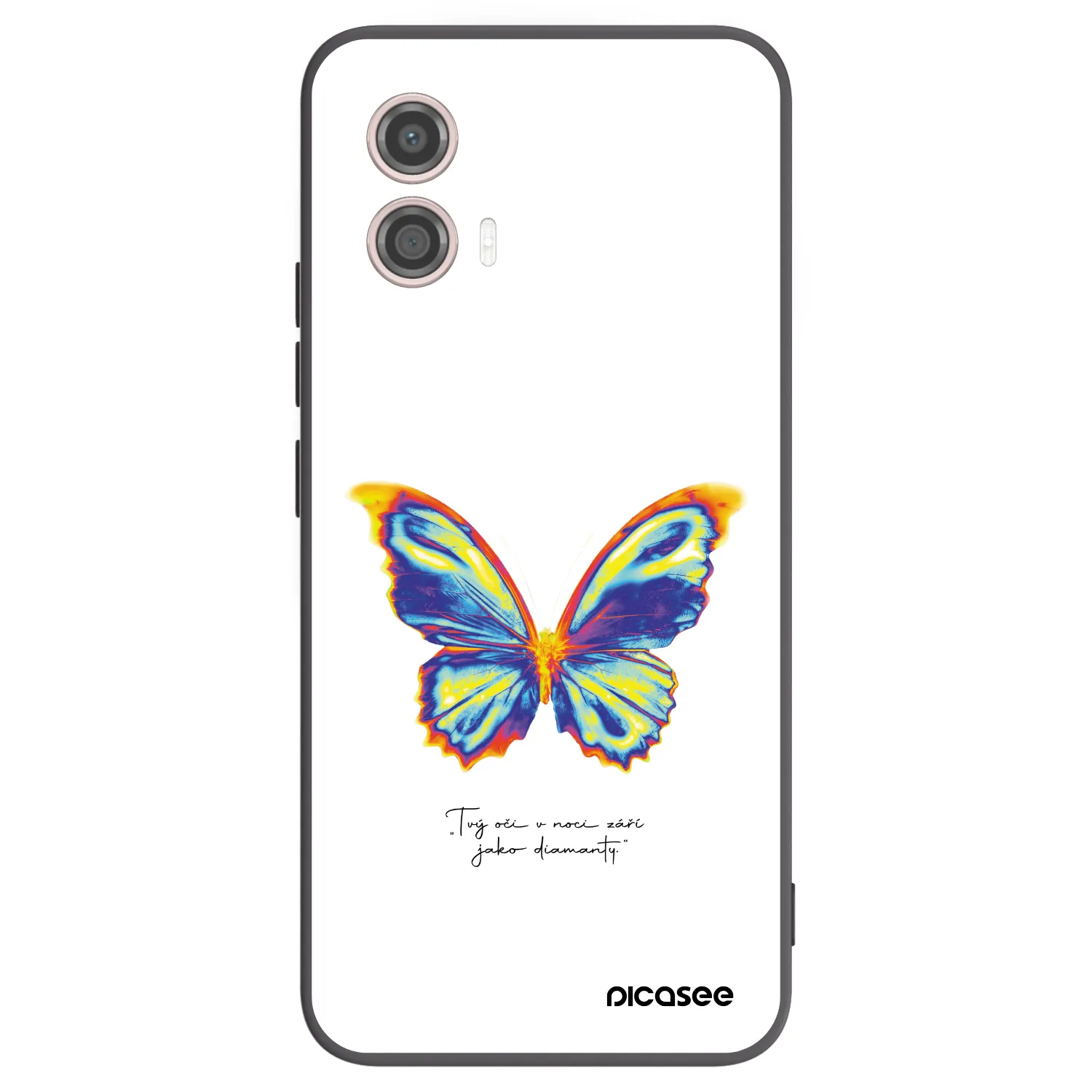 Picasee Μαύρη θήκη σιλικόνης για Motorola Moto G53 5G - Diamanty White