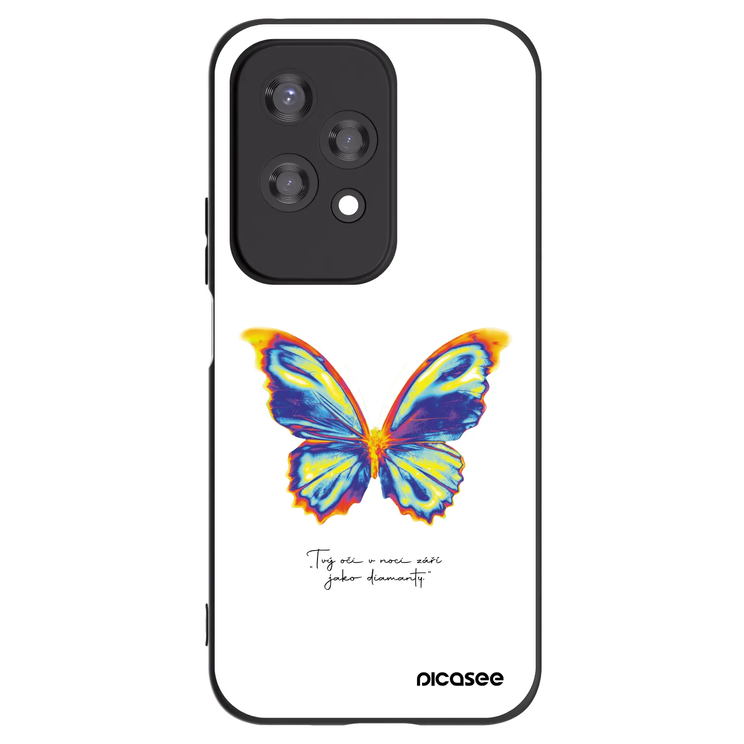Picasee Μαύρη θήκη σιλικόνης για Honor 200 Lite - Diamanty White