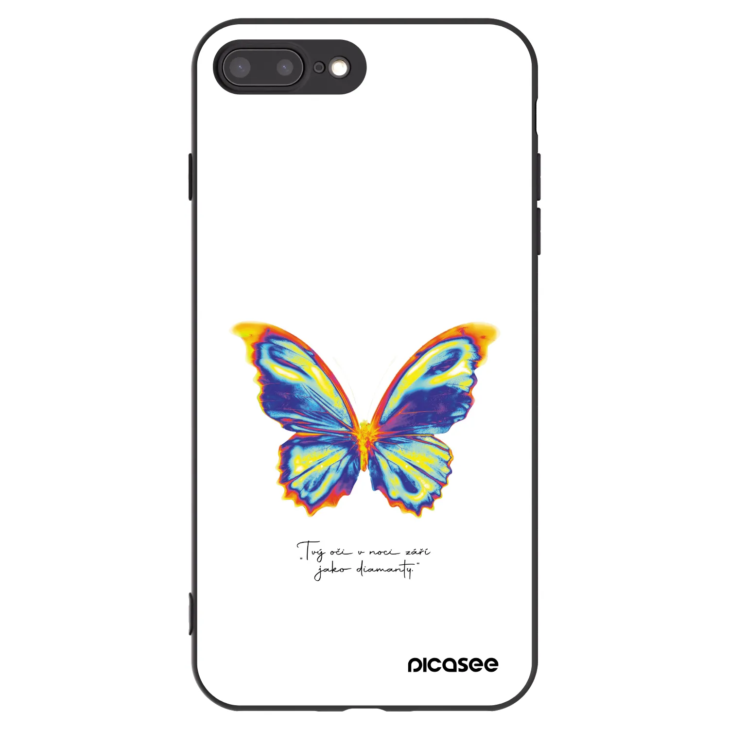 Picasee Μαύρη θήκη σιλικόνης για Apple iPhone 7 Plus - Diamanty White