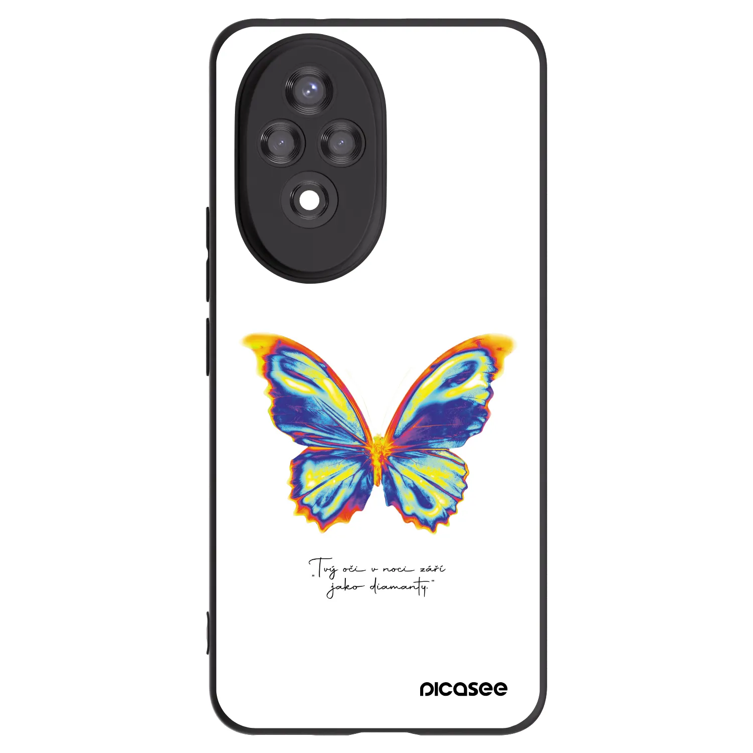 Picasee Μαύρη θήκη σιλικόνης για Honor 200 Pro 5G - Diamanty White