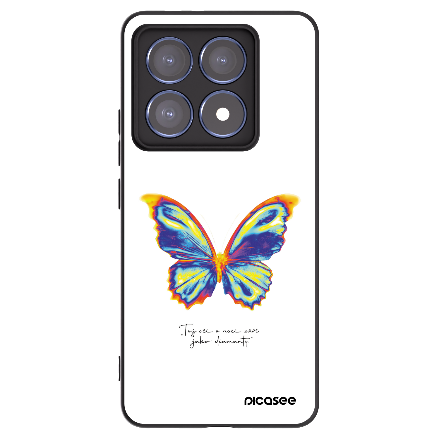 Picasee Μαύρη θήκη σιλικόνης για Xiaomi 14T Pro - Diamanty White