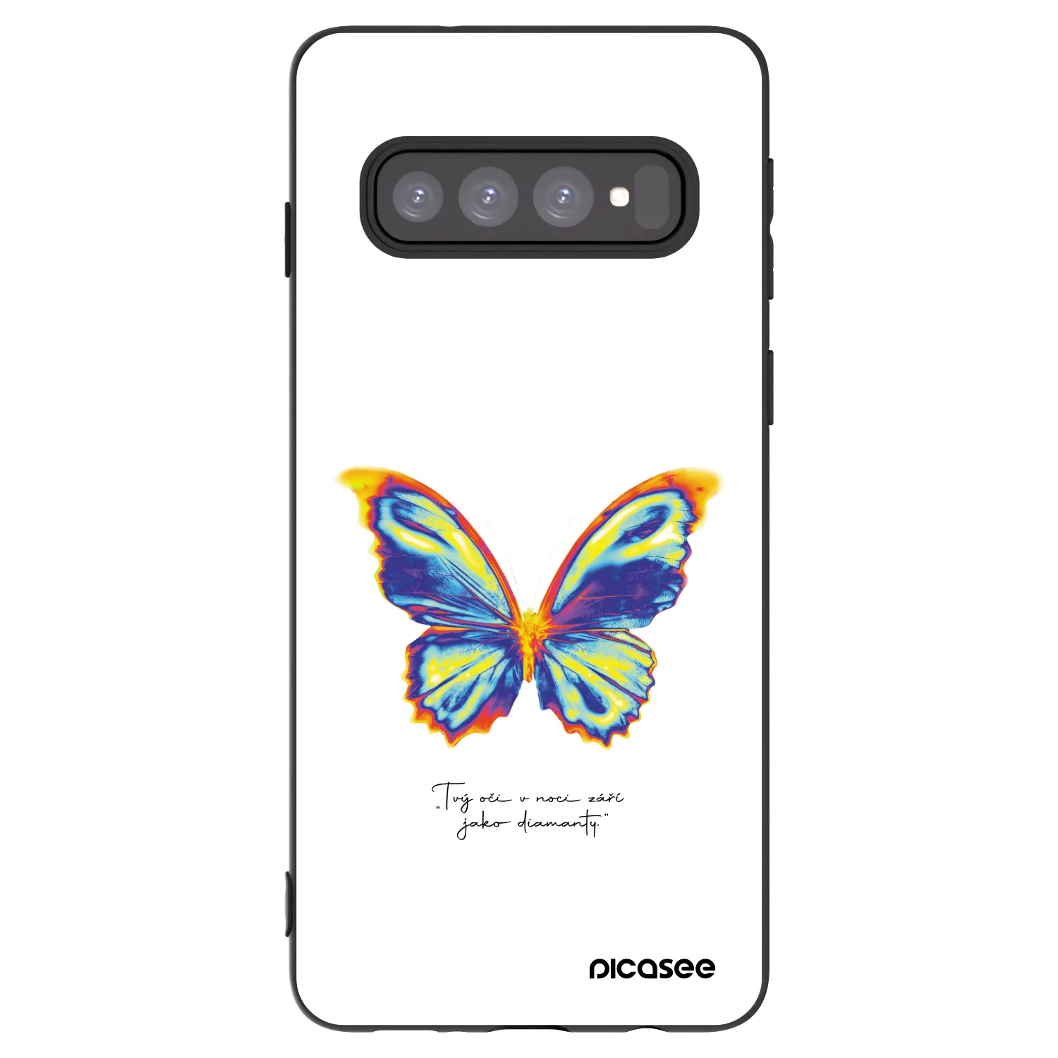 Picasee Μαύρη θήκη σιλικόνης για Samsung Galaxy S10 G973 - Diamanty White