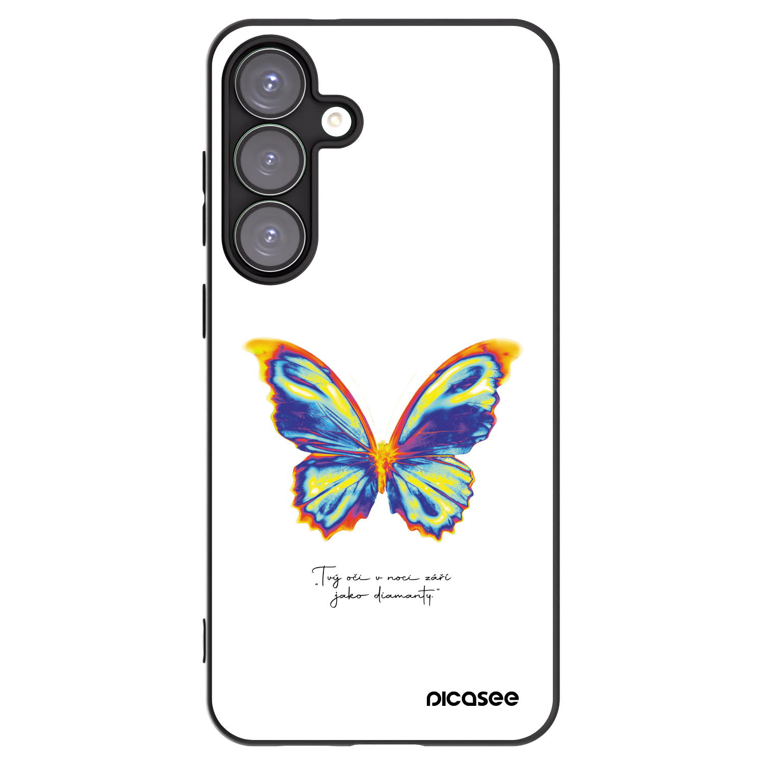 Picasee Μαύρη θήκη σιλικόνης για Samsung Galaxy S25+ 5G - Diamanty White