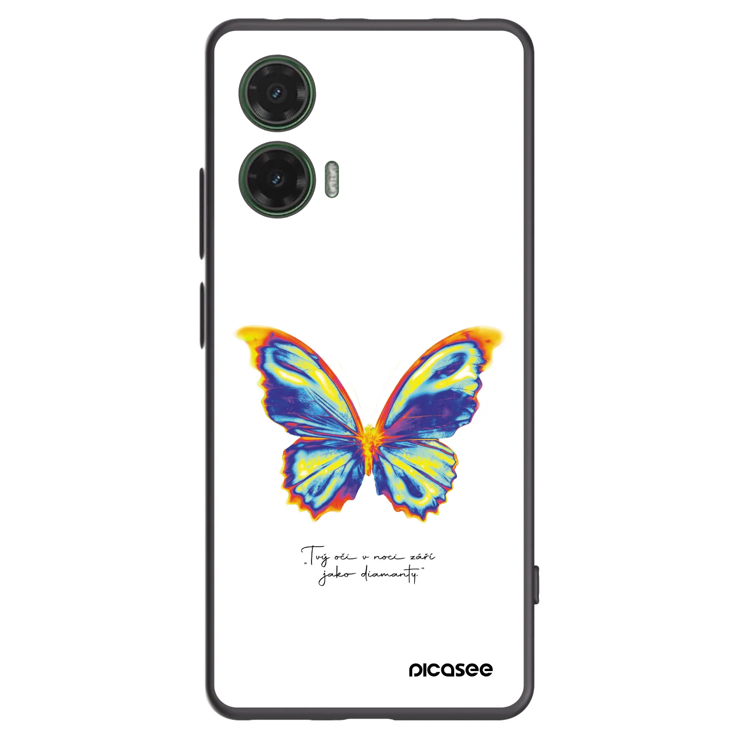 Picasee Μαύρη θήκη σιλικόνης για Motorola Moto G35 5G - Diamanty White