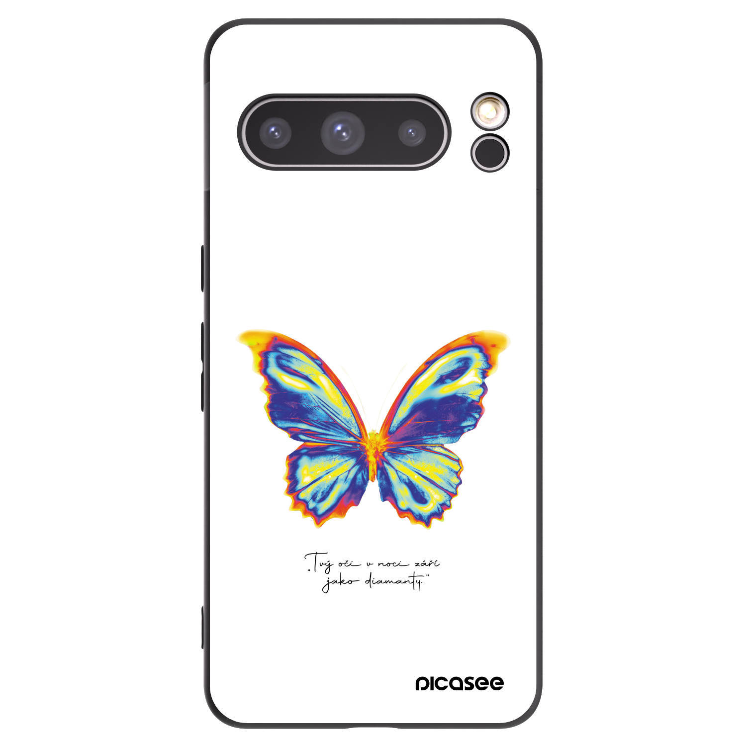 Picasee Μαύρη θήκη σιλικόνης για Google Pixel 8 Pro - Diamanty White