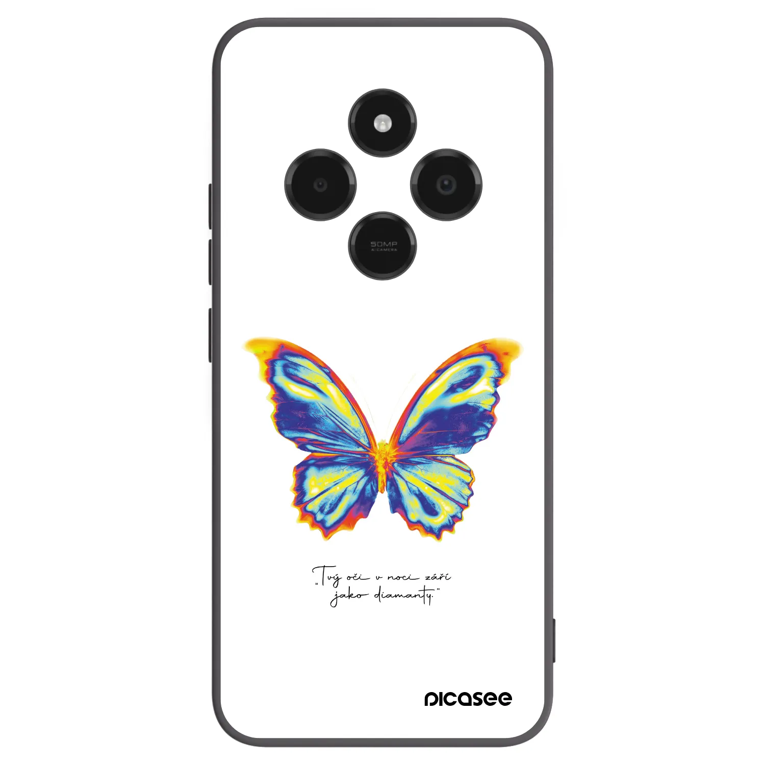 Picasee Μαύρη θήκη σιλικόνης για Xiaomi Poco C75 - Diamanty White