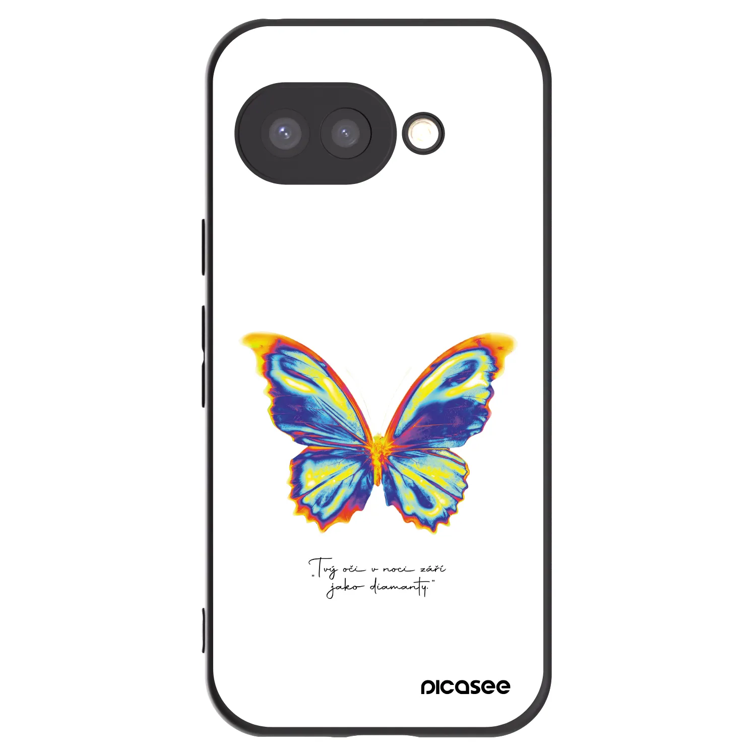 Picasee Μαύρη θήκη σιλικόνης για Google Pixel 9a - Diamanty White