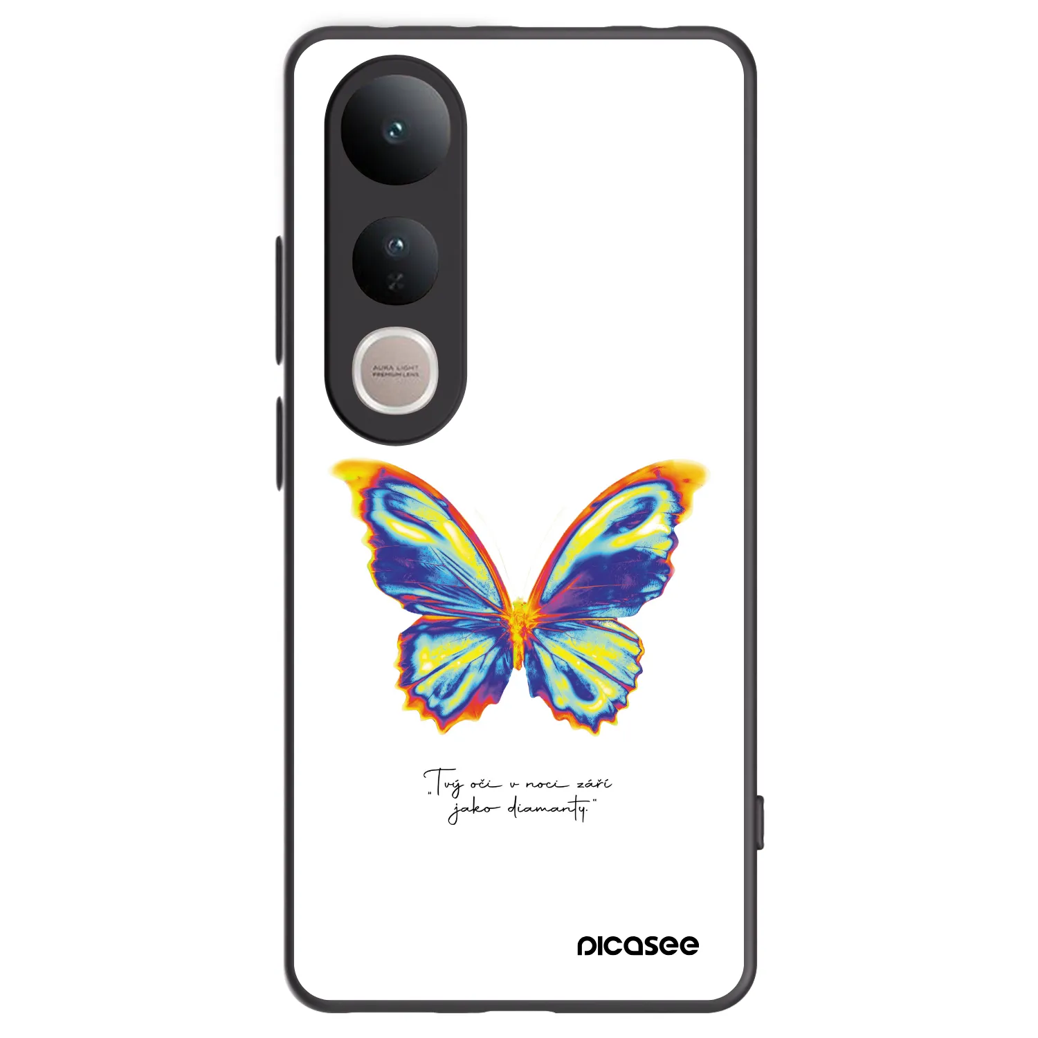 Picasee Μαύρη θήκη σιλικόνης για Vivo V50 Lite 5G - Diamanty White