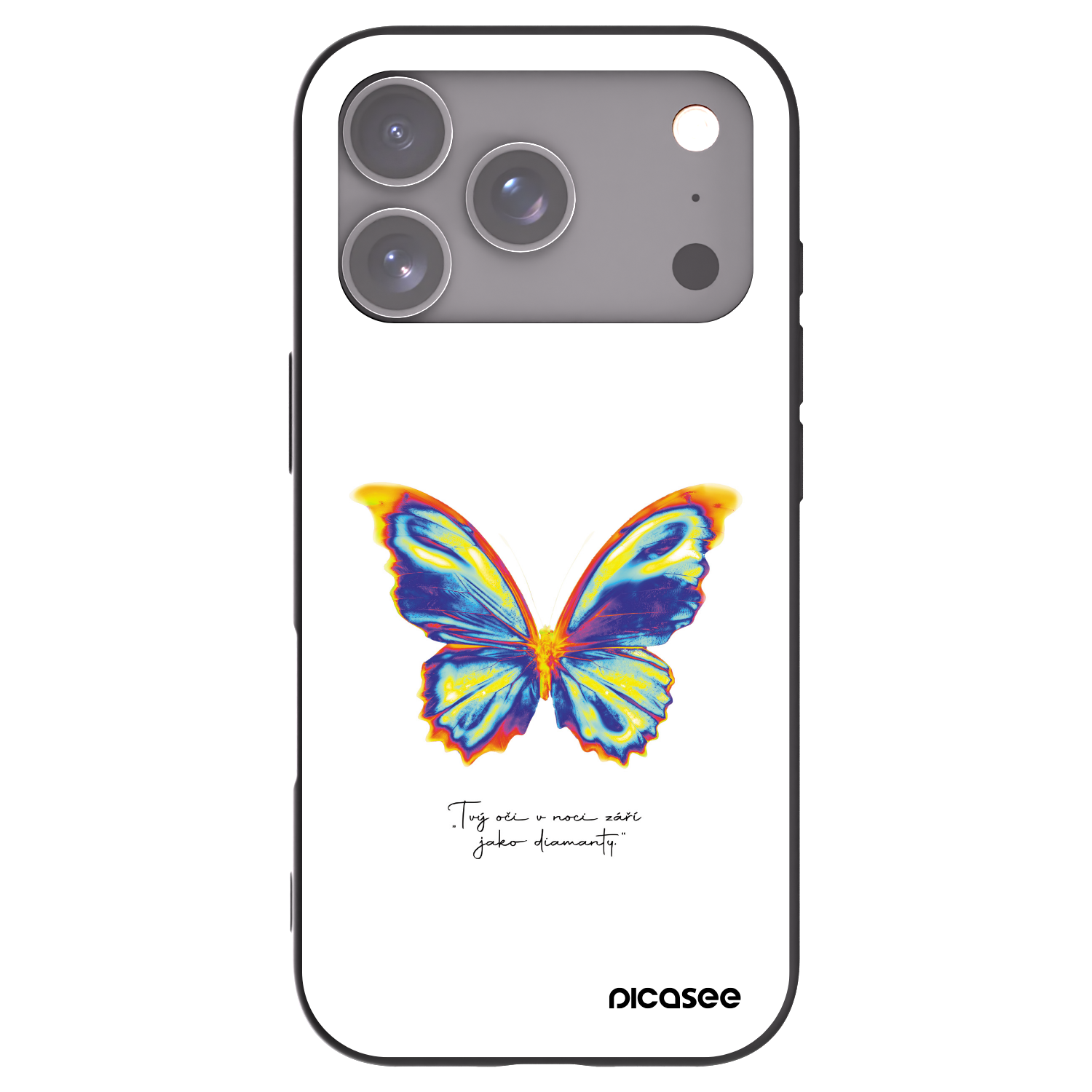 Picasee Μαύρη θήκη σιλικόνης για Apple iPhone 17 Pro - Diamanty White