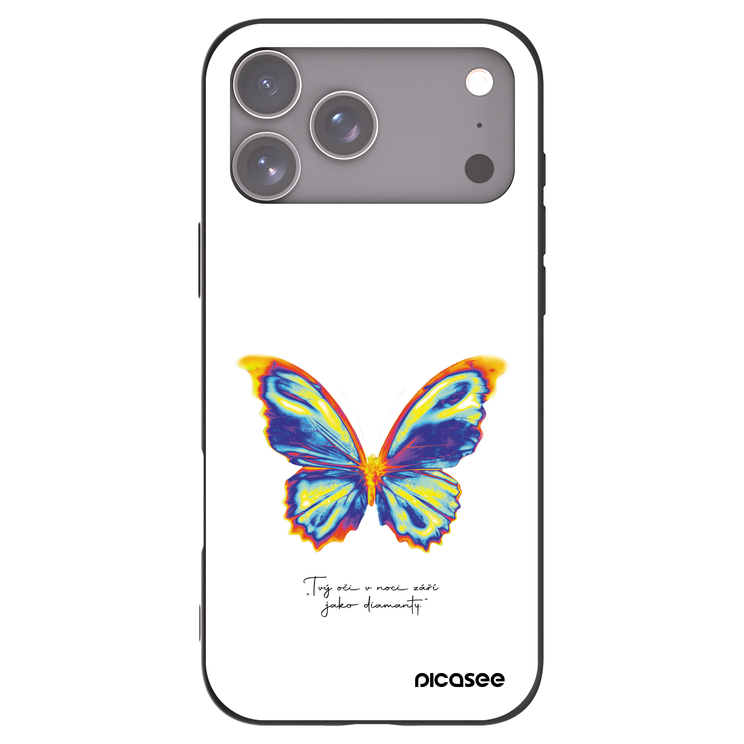 Picasee Μαύρη θήκη σιλικόνης για Apple iPhone 17 Pro Max - Diamanty White