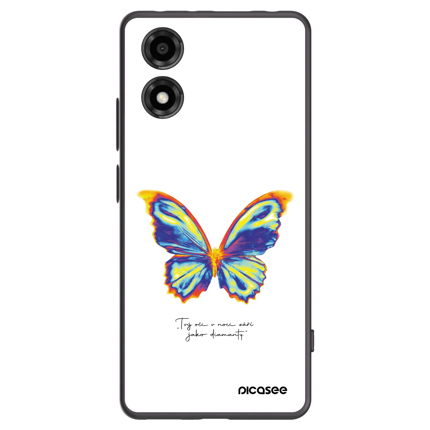 Picasee Μαύρη θήκη σιλικόνης για Motorola Moto E14 - Diamanty White