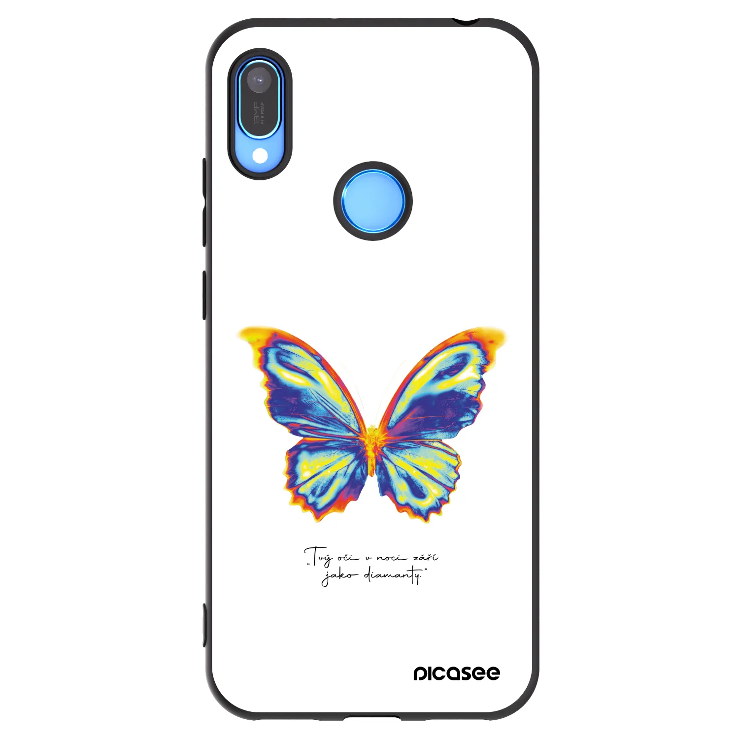 Picasee Μαύρη θήκη σιλικόνης για Huawei Y6 2019 - Diamanty White