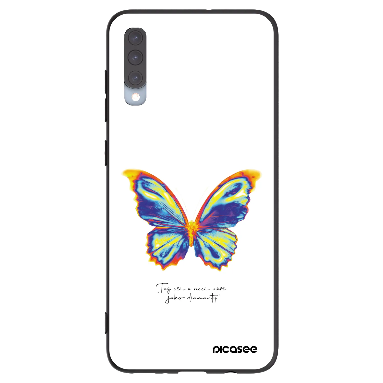 Picasee Μαύρη θήκη σιλικόνης για Samsung Galaxy A70 A705F - Diamanty White