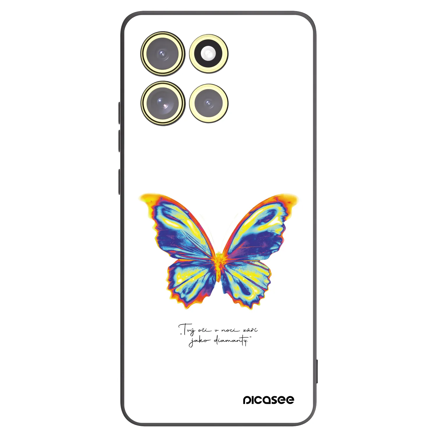 Picasee Μαύρη θήκη σιλικόνης για Motorola Moto G86 5G - Diamanty White