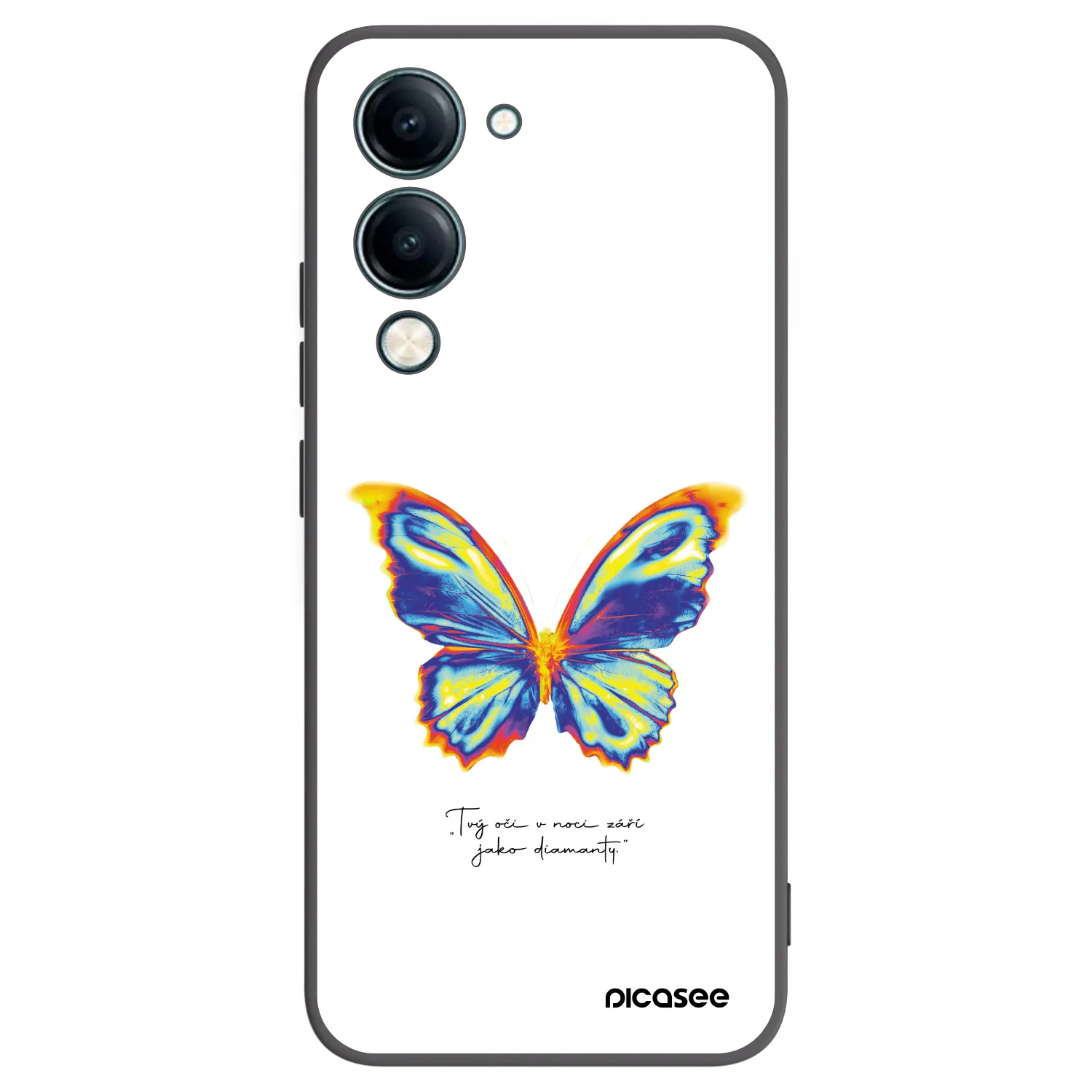 Picasee Μαύρη θήκη σιλικόνης για Vivo Y29s 5G - Diamanty White