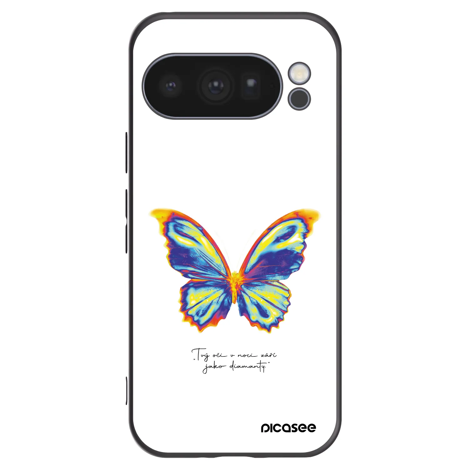 Picasee Μαύρη θήκη σιλικόνης για Google Pixel 10 Pro - Diamanty White