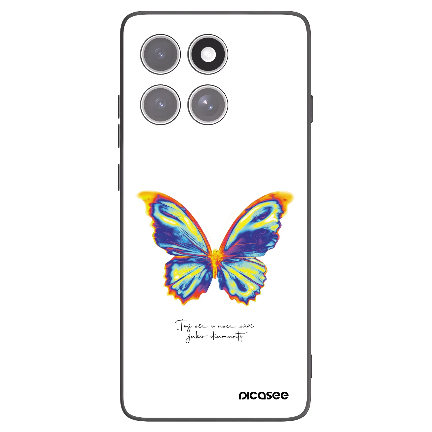 Picasee Μαύρη θήκη σιλικόνης για Motorola Edge 60 Fusion - Diamanty White