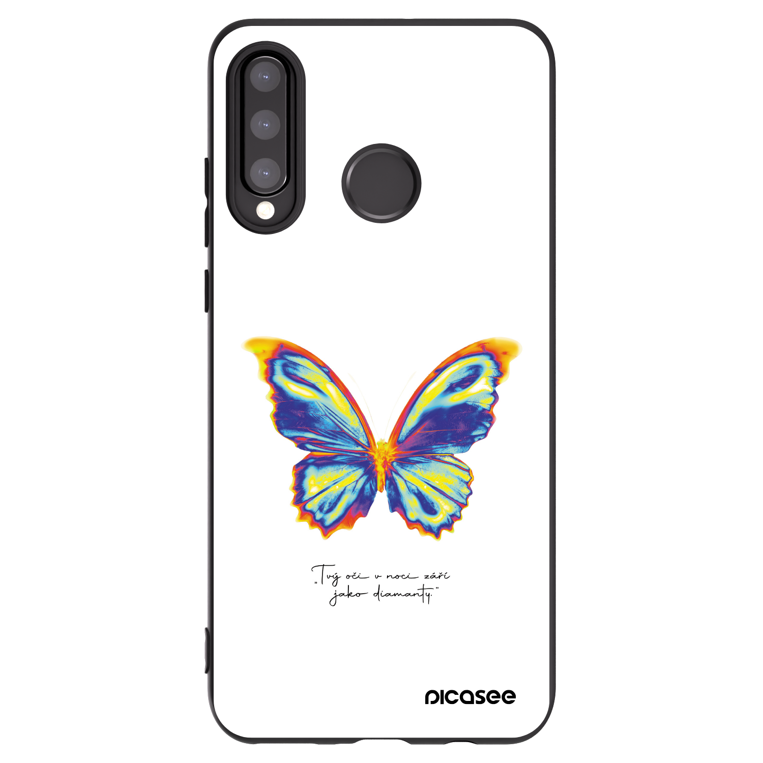 Picasee Μαύρη θήκη σιλικόνης για Huawei P30 Lite - Diamanty White